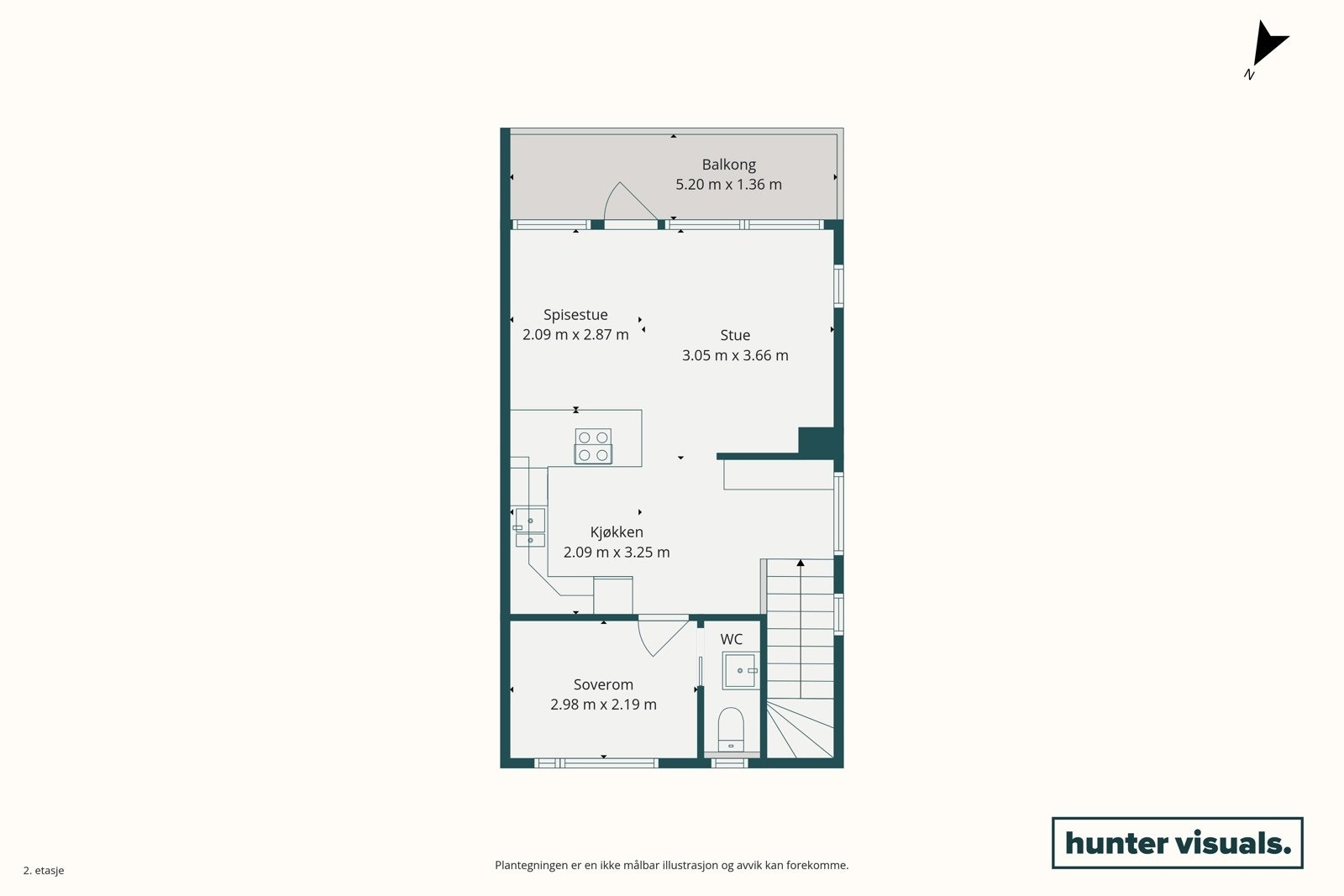 Plantegning av andreetasje. Galleribilde