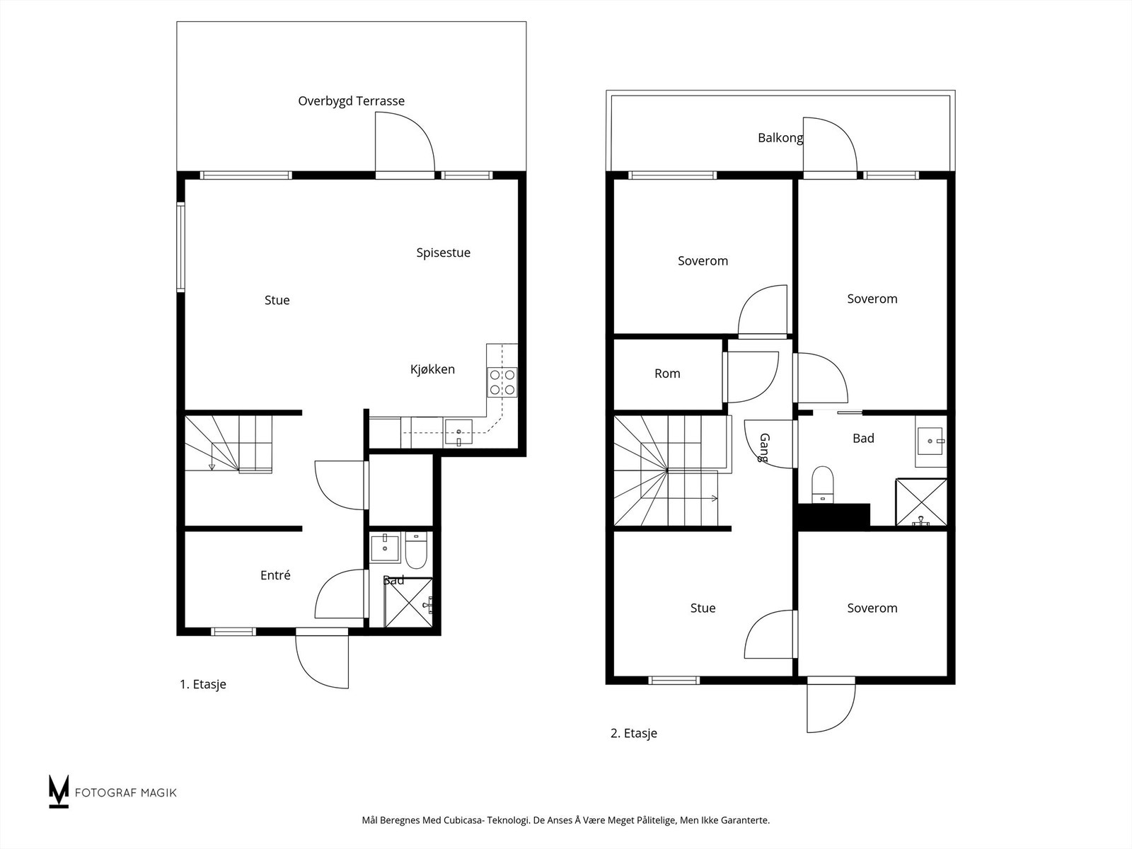 Plantegning begge etasjer Galleribilde