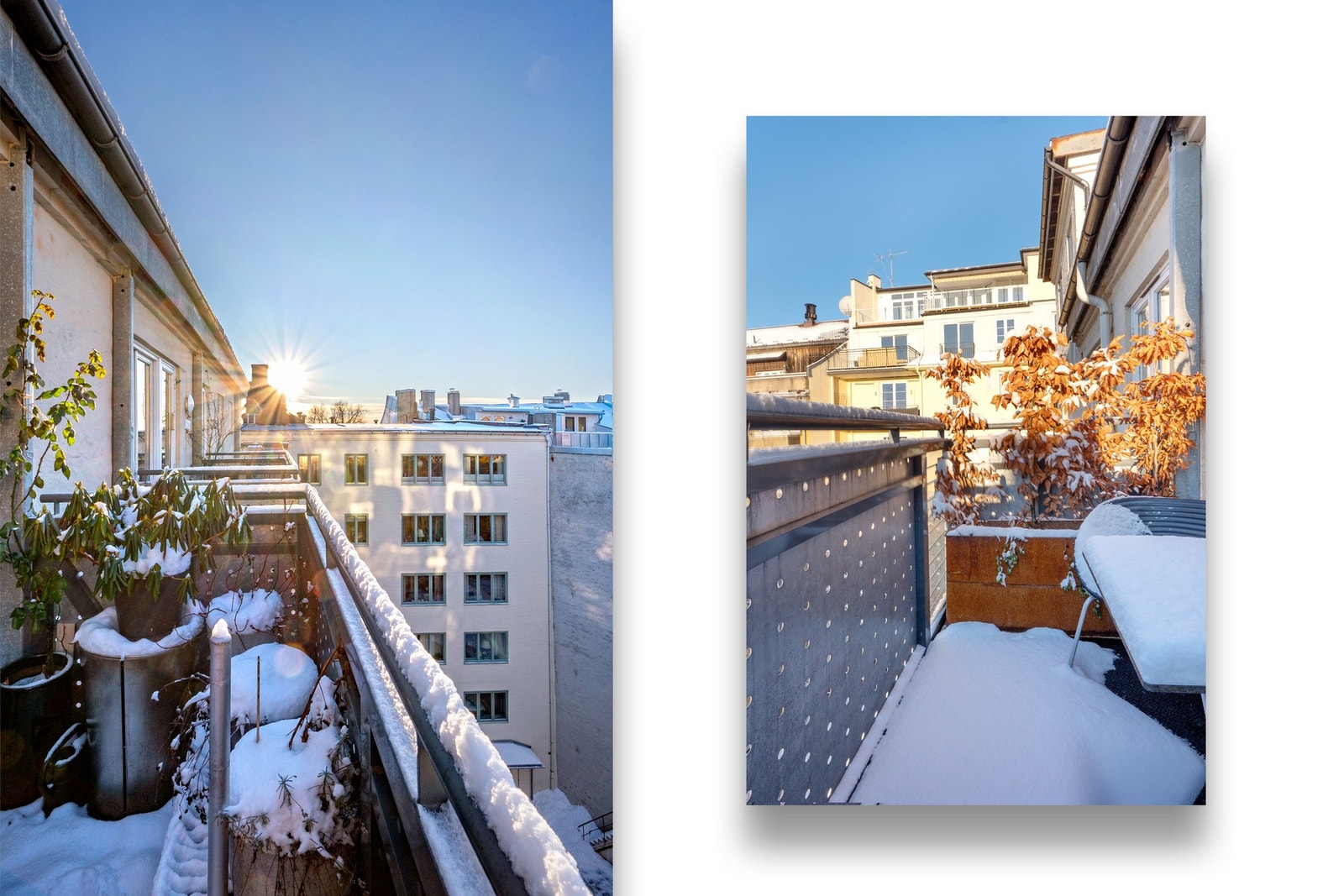 Balkongen vender ut mot rolig bakgård. Galleribilde