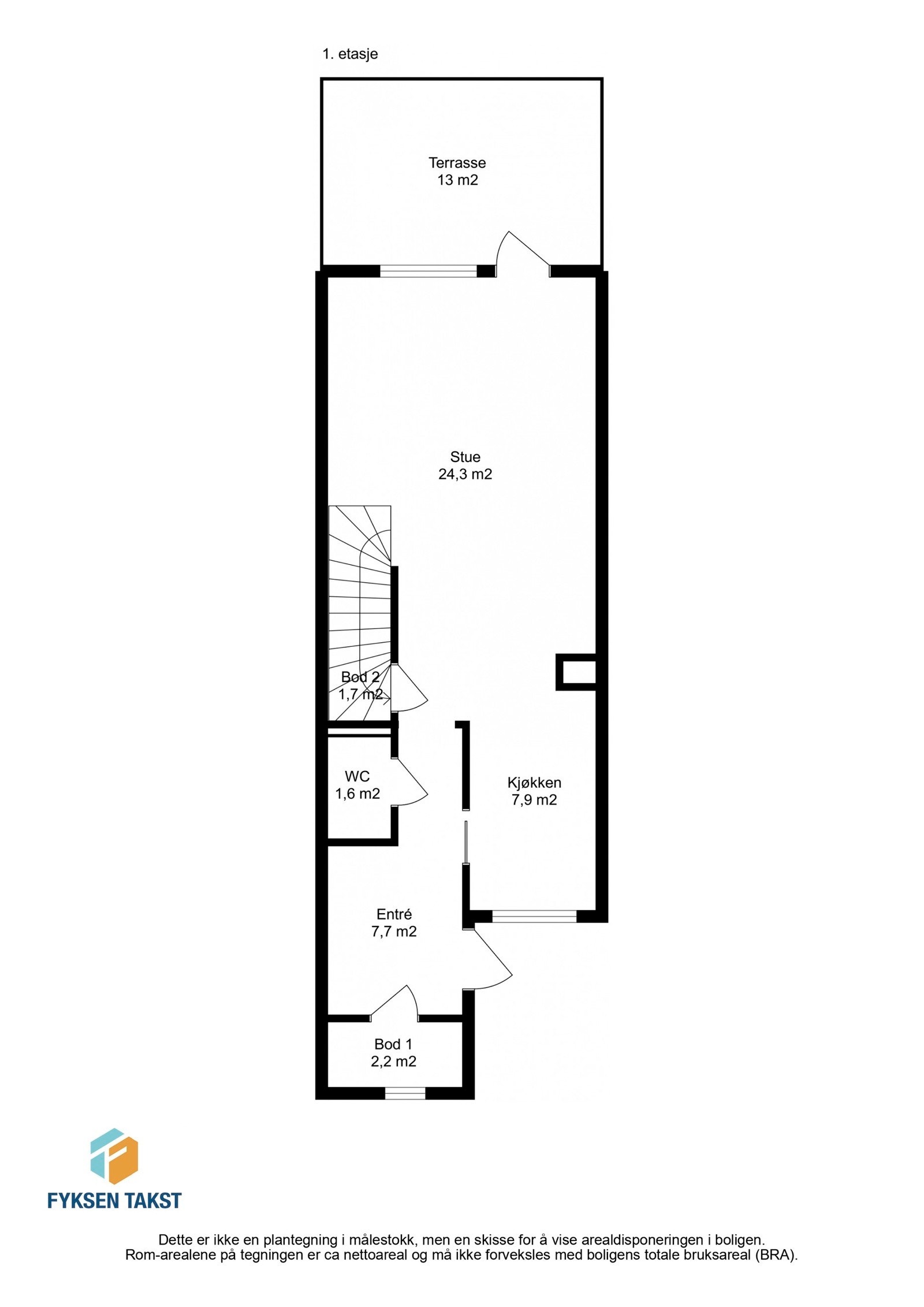 Plantegning 1. etasje Galleribilde