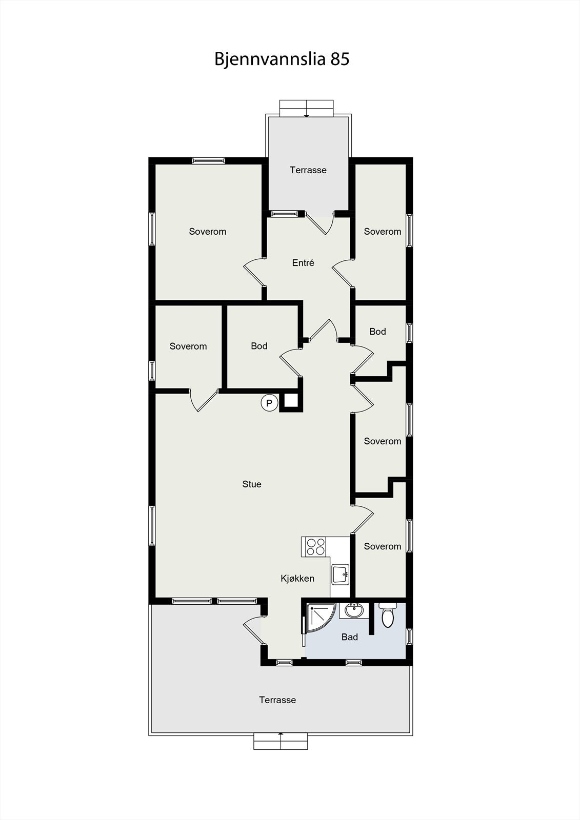 Plantegning hytte Galleribilde