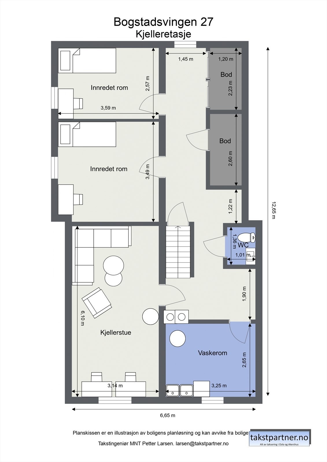 Planskisse kjeller. Galleribilde