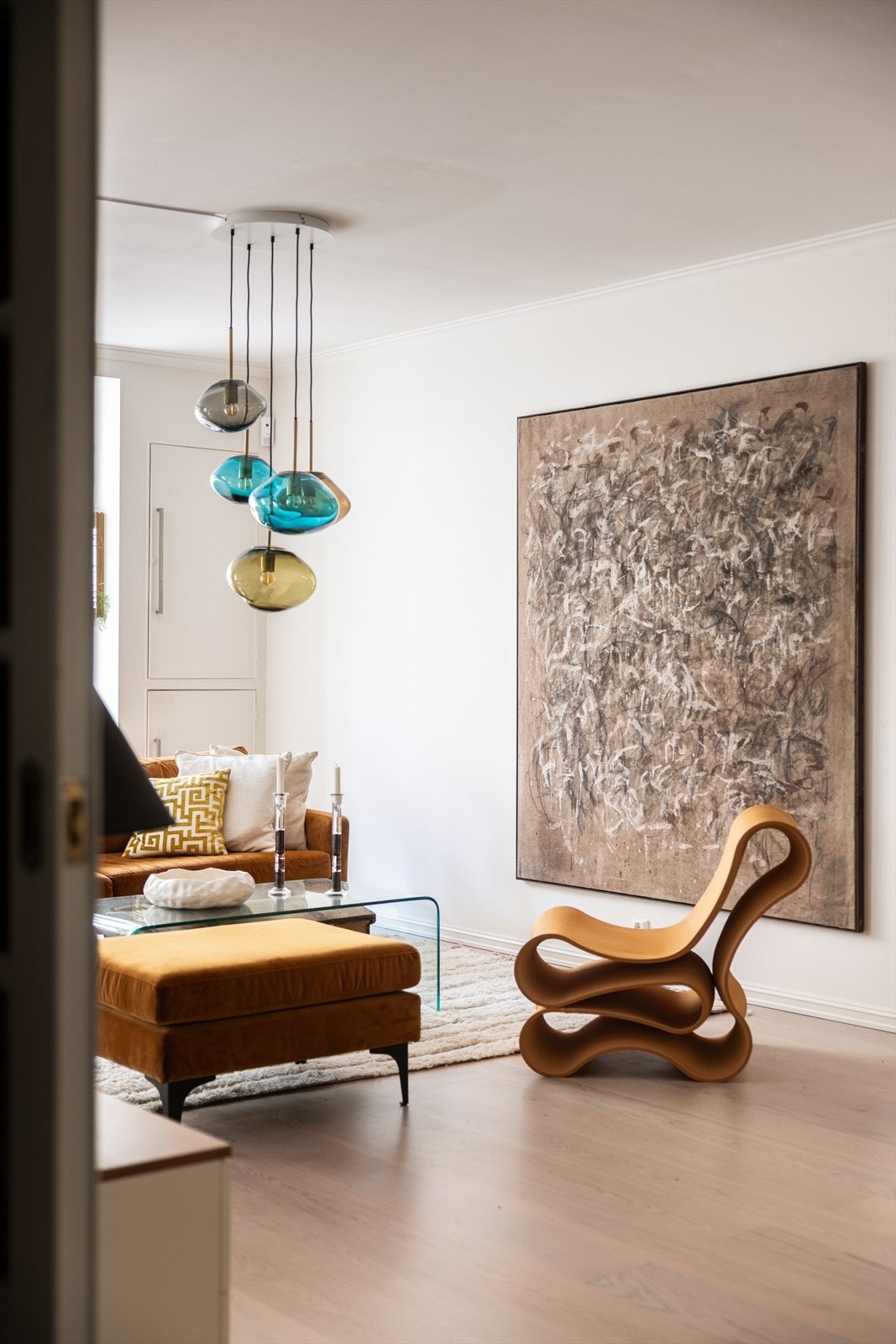 Lydisolering i flere gulv med parkettgulv i flere rom Galleribilde