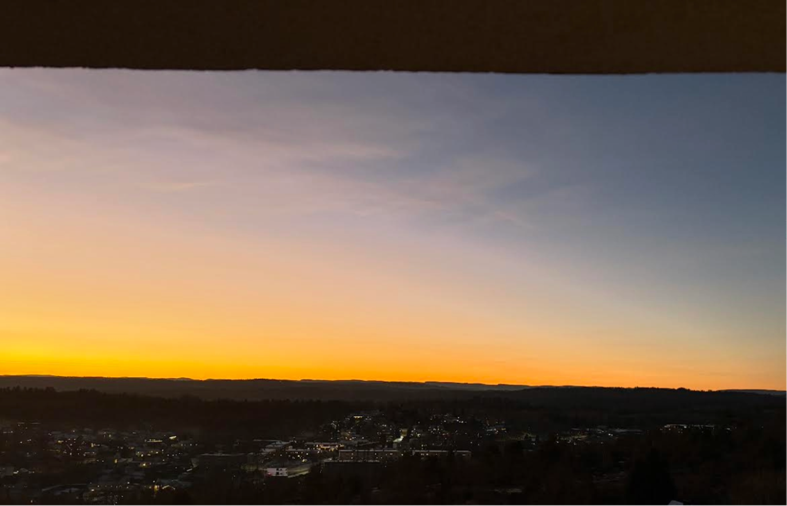 Vakker solnedgang fra eget stuevindu Galleribilde