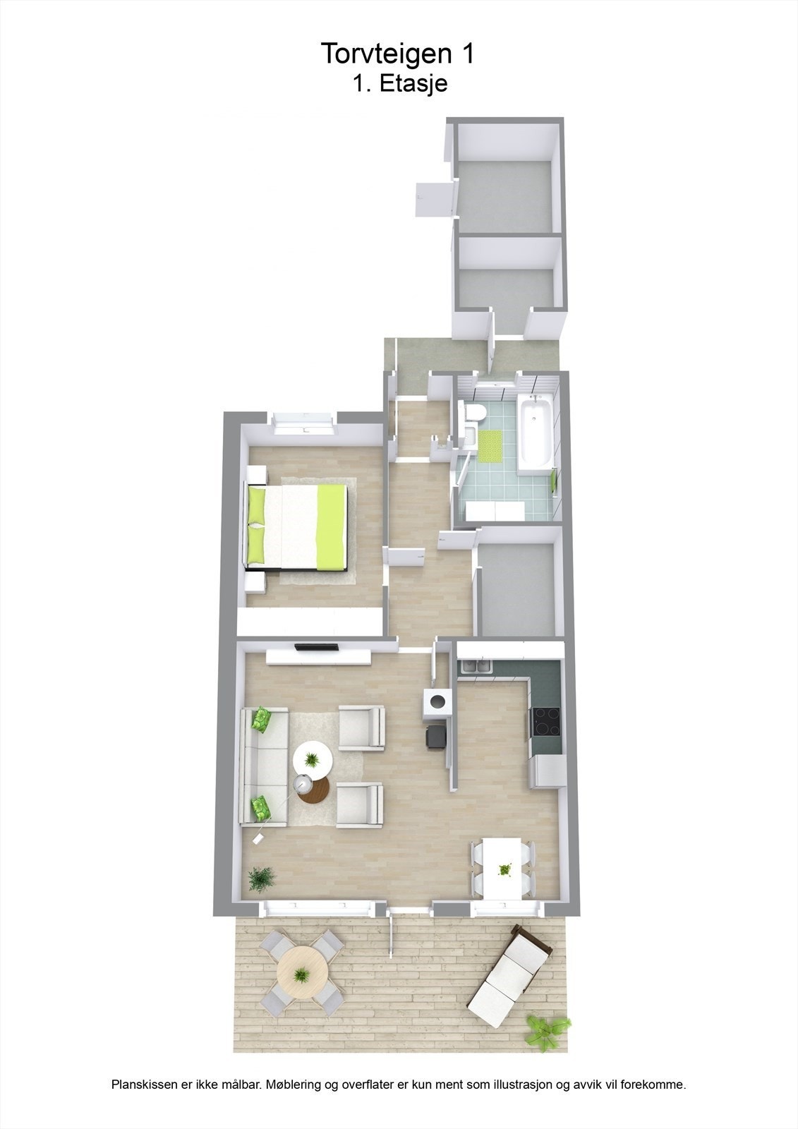 3D plantegning Galleribilde