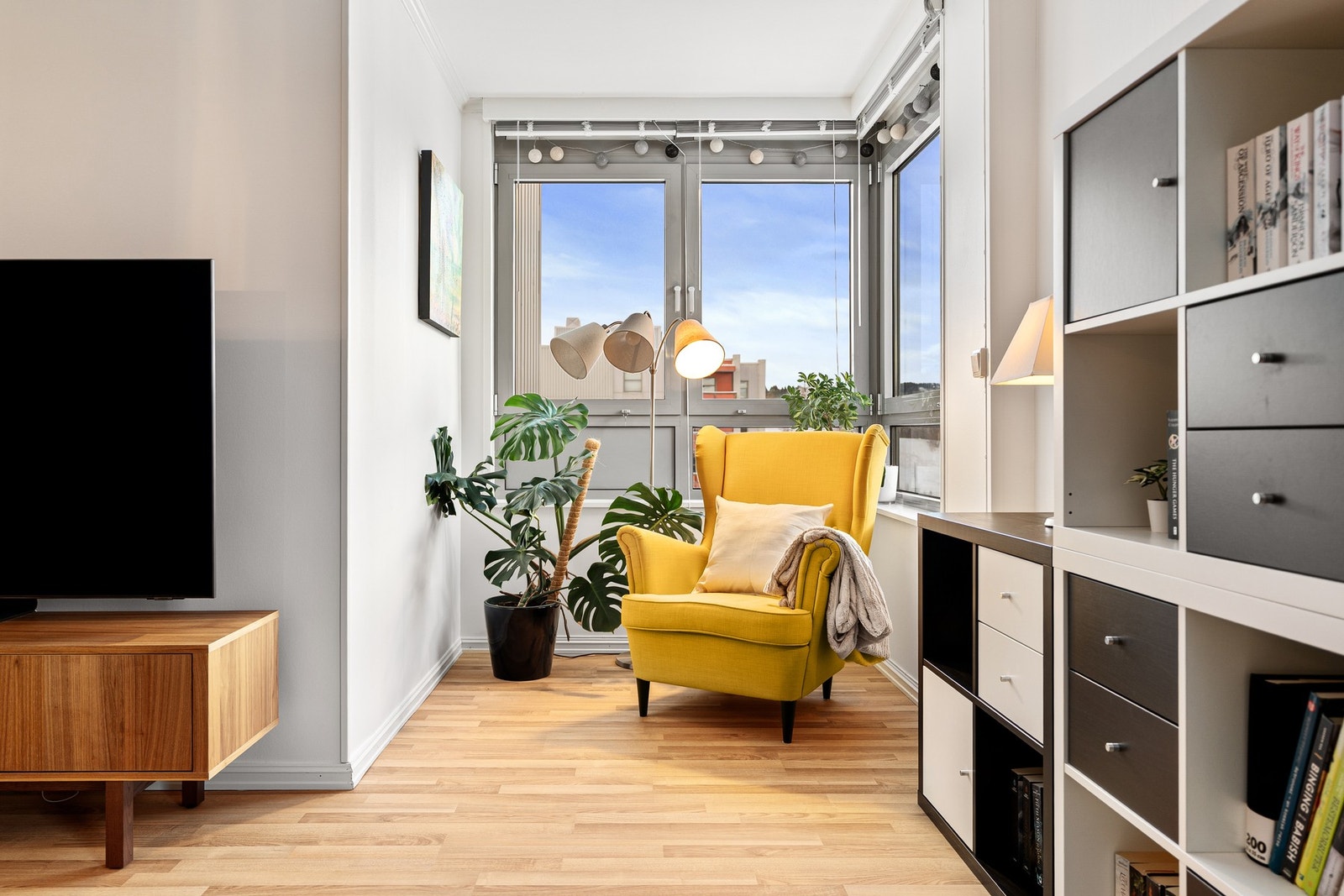 Plass til en koselig sittegruppe i stuekroken. Galleribilde