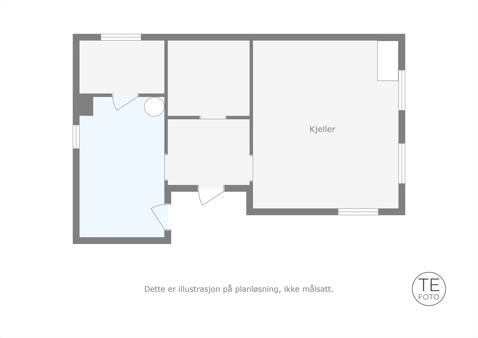 Plantegning kjeller. Galleribilde