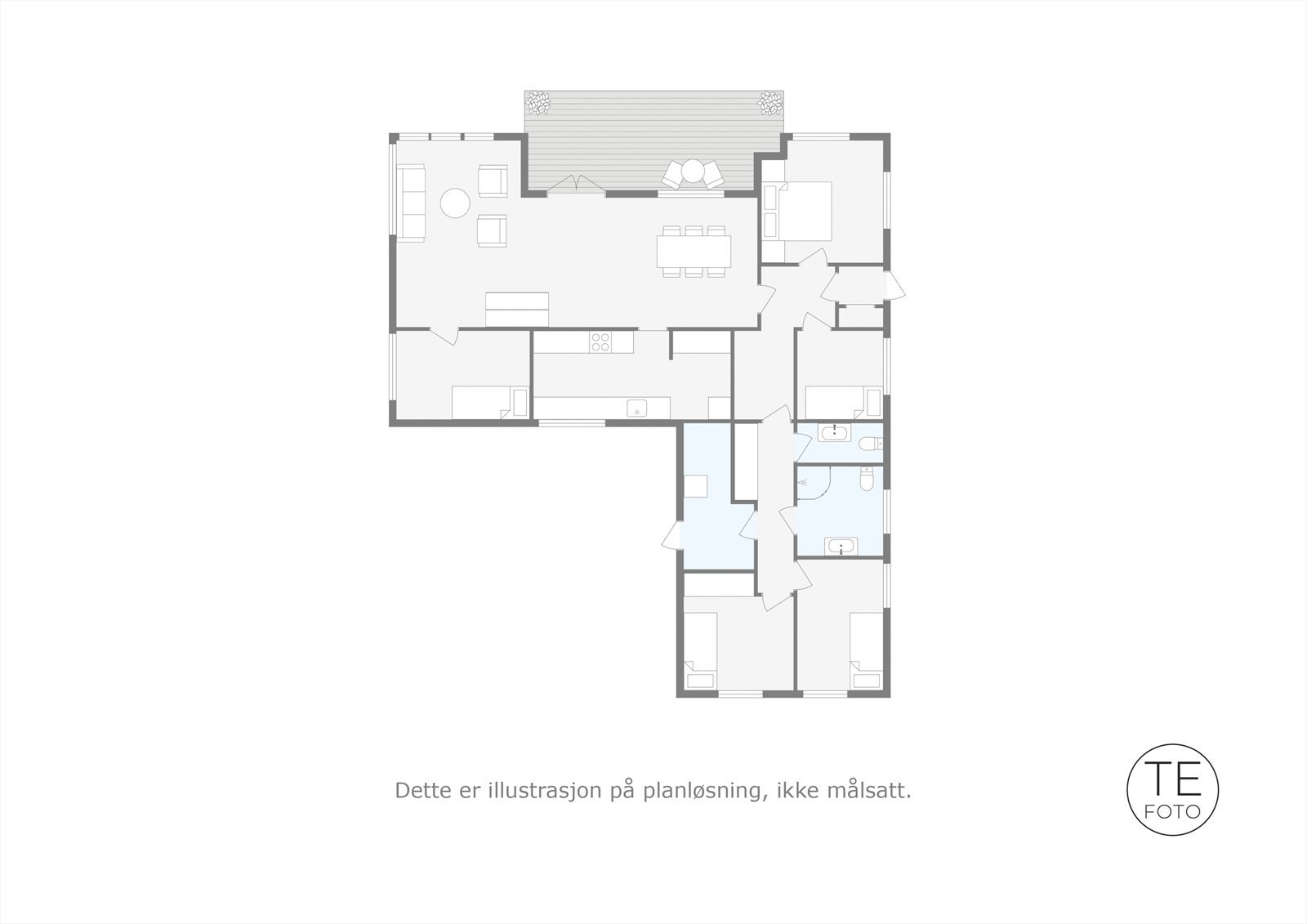 Plantegning hovedetasje. Galleribilde