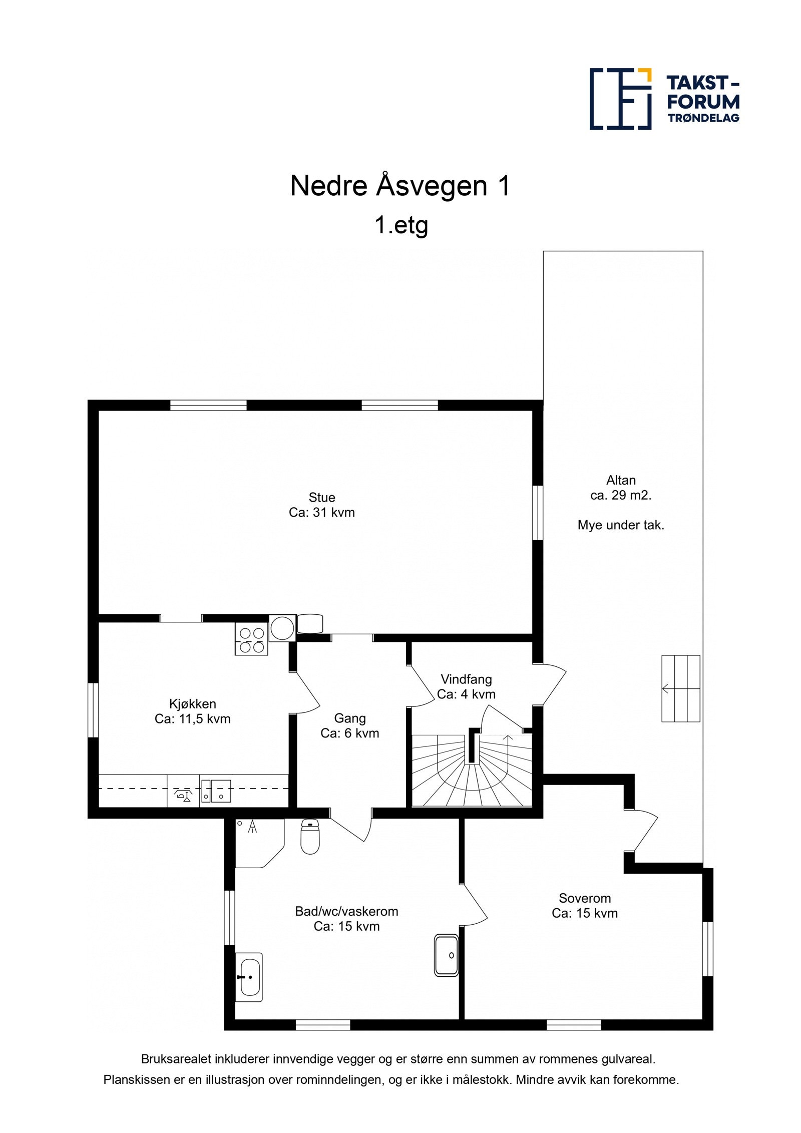 Planskisse 1. etg. Galleribilde