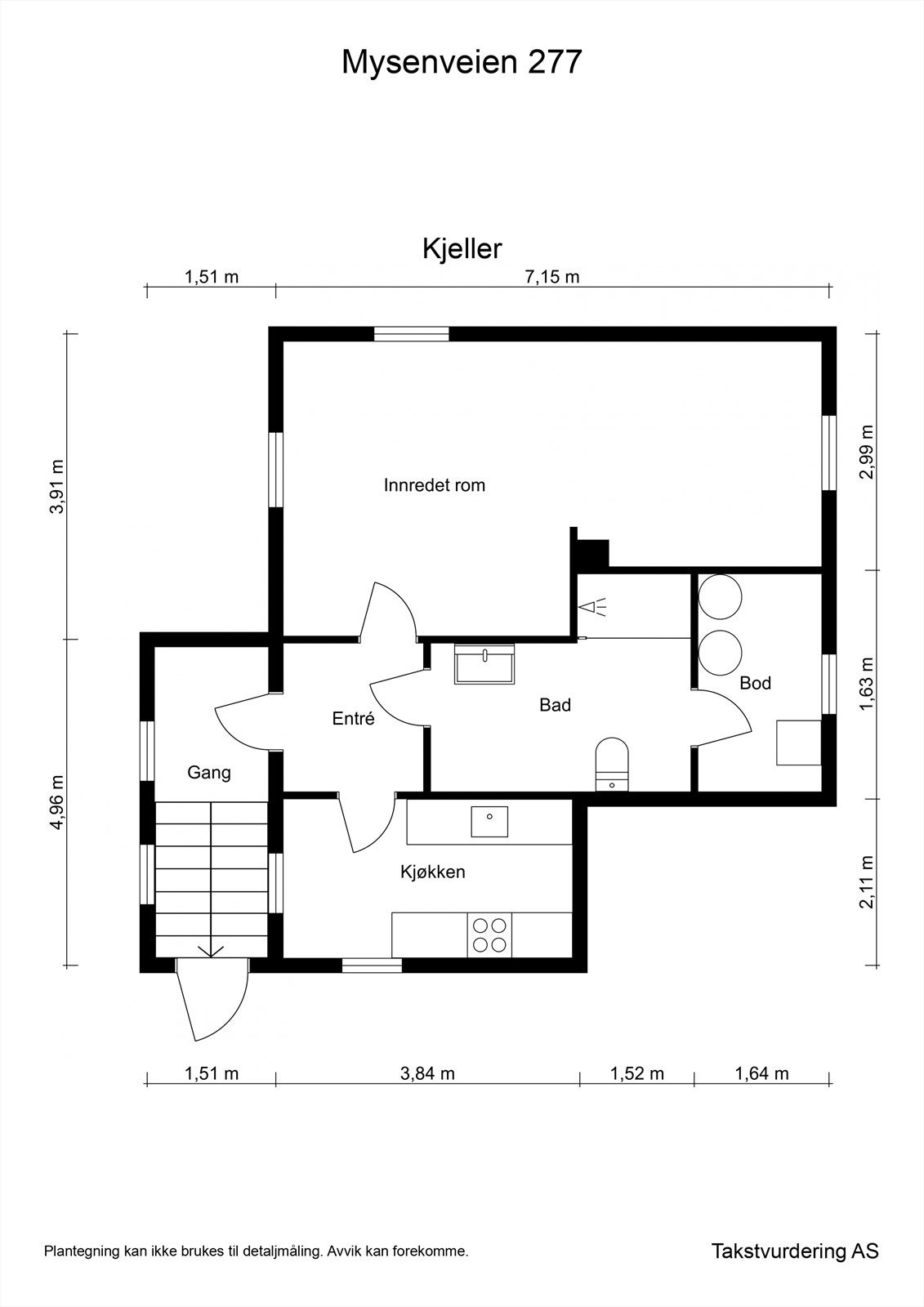 Plantegning kjeller. Galleribilde