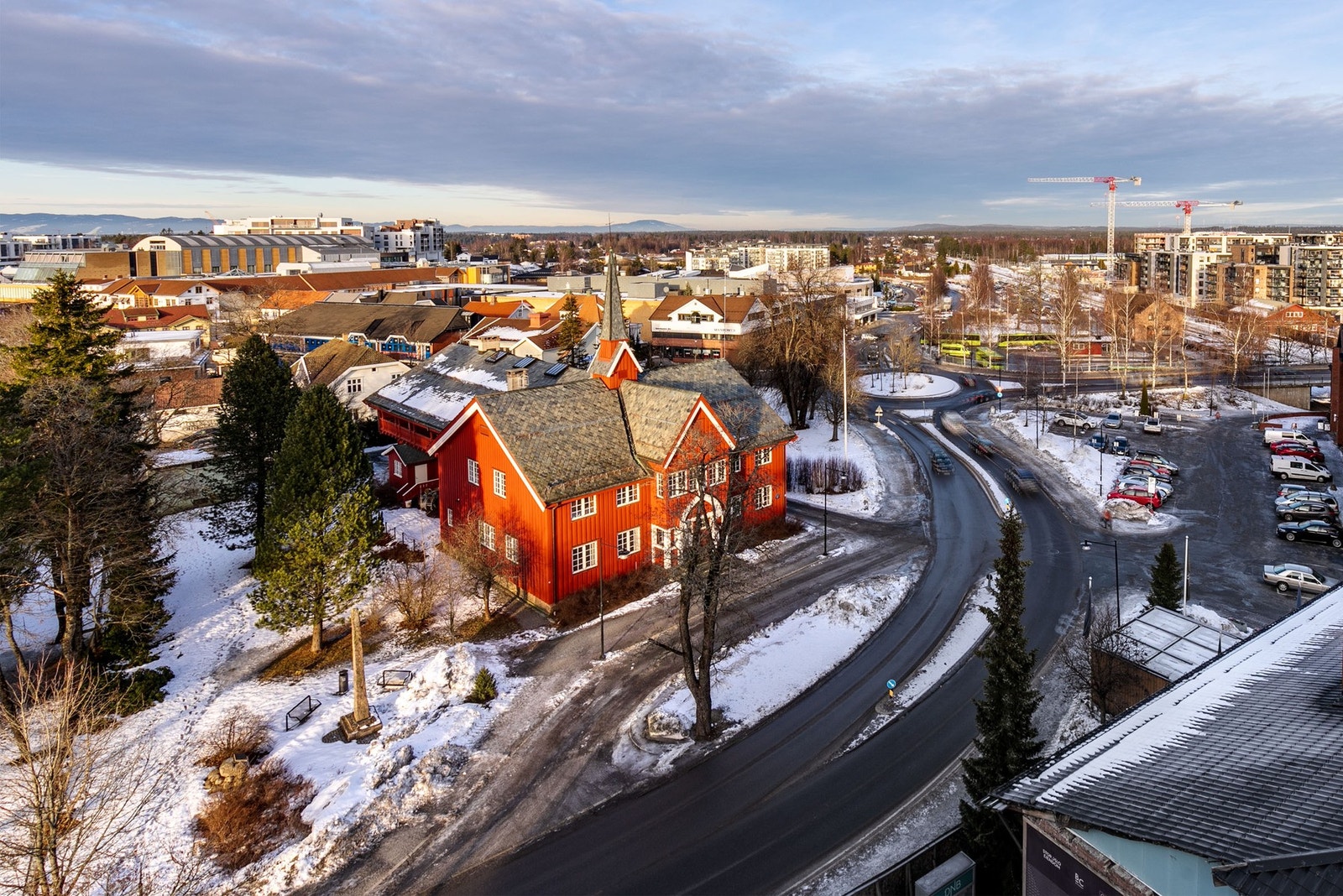 Mot Herredshuset og Jessheim sentrum. Galleribilde