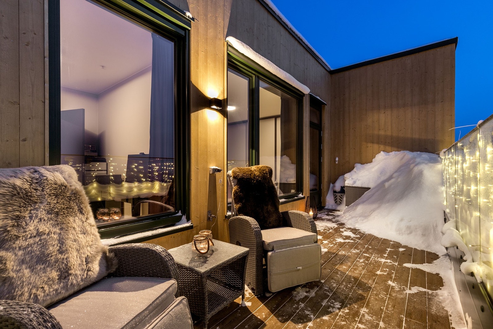 På uteområdene har man god plass til utemøbler etter eget ønske og anledning. Galleribilde