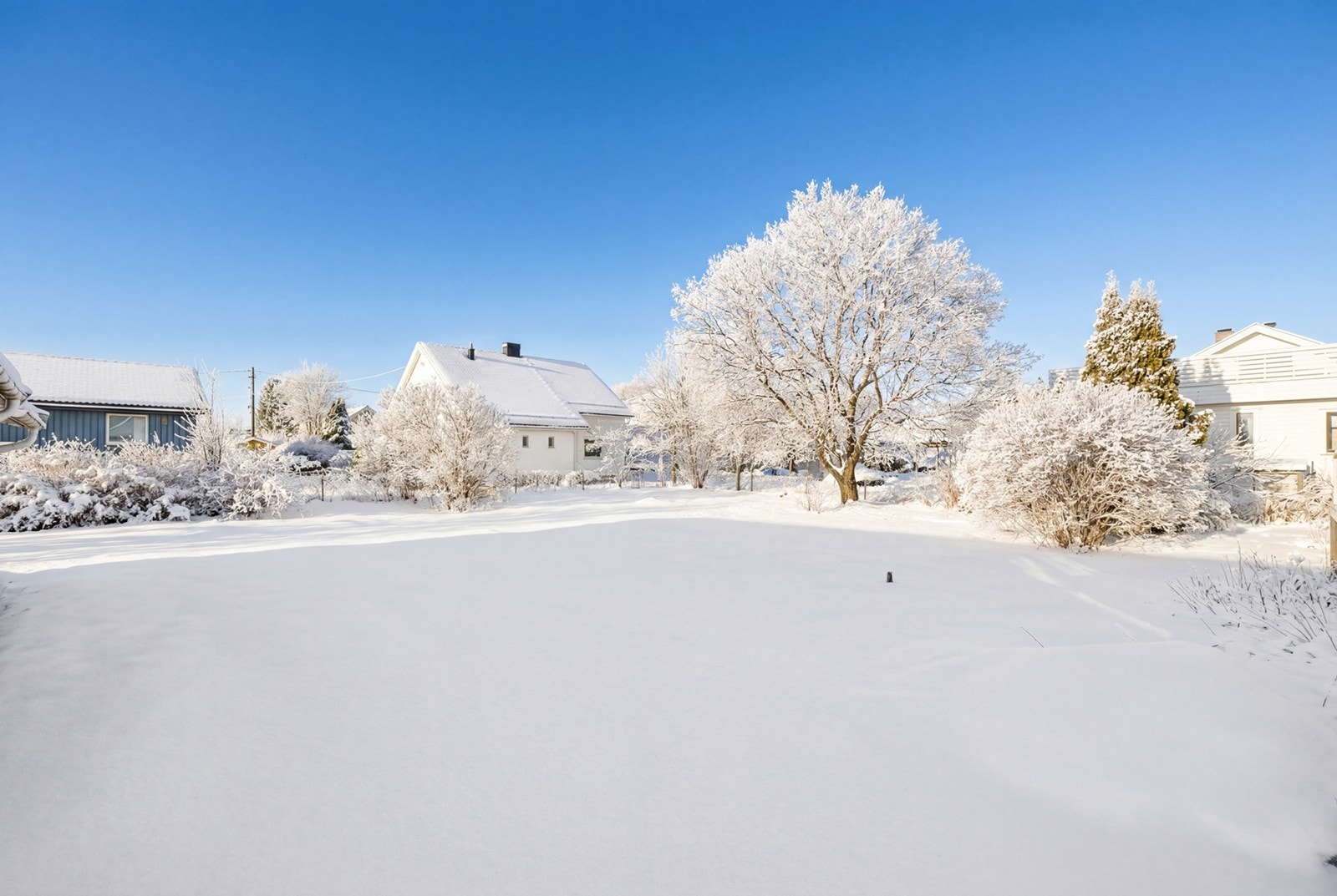 Den store hagen gir mange muligheter og er omkranset av beplantning som gir en lun og skjermet atmosfære, samtidig som den har et åpent preg. Galleribilde