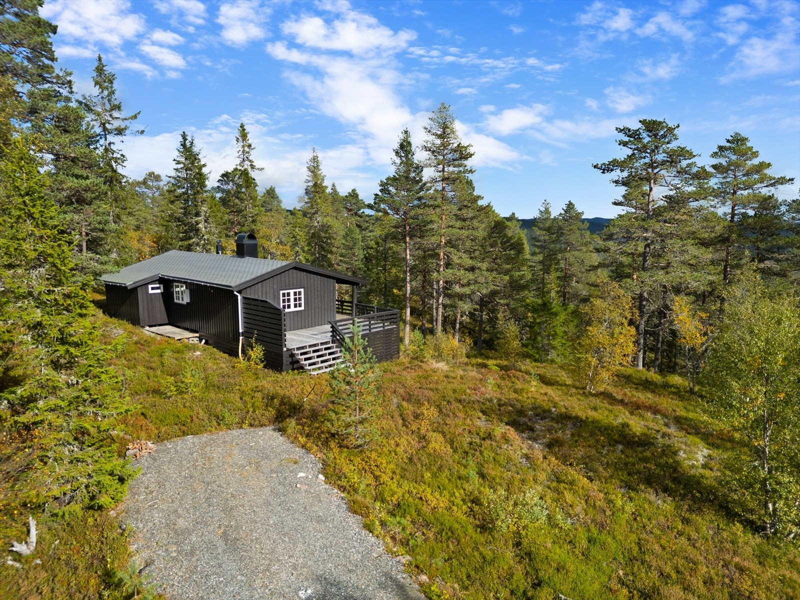 Skiløypene starter på vinterstid rett ved parkeringsplassen. Galleribilde