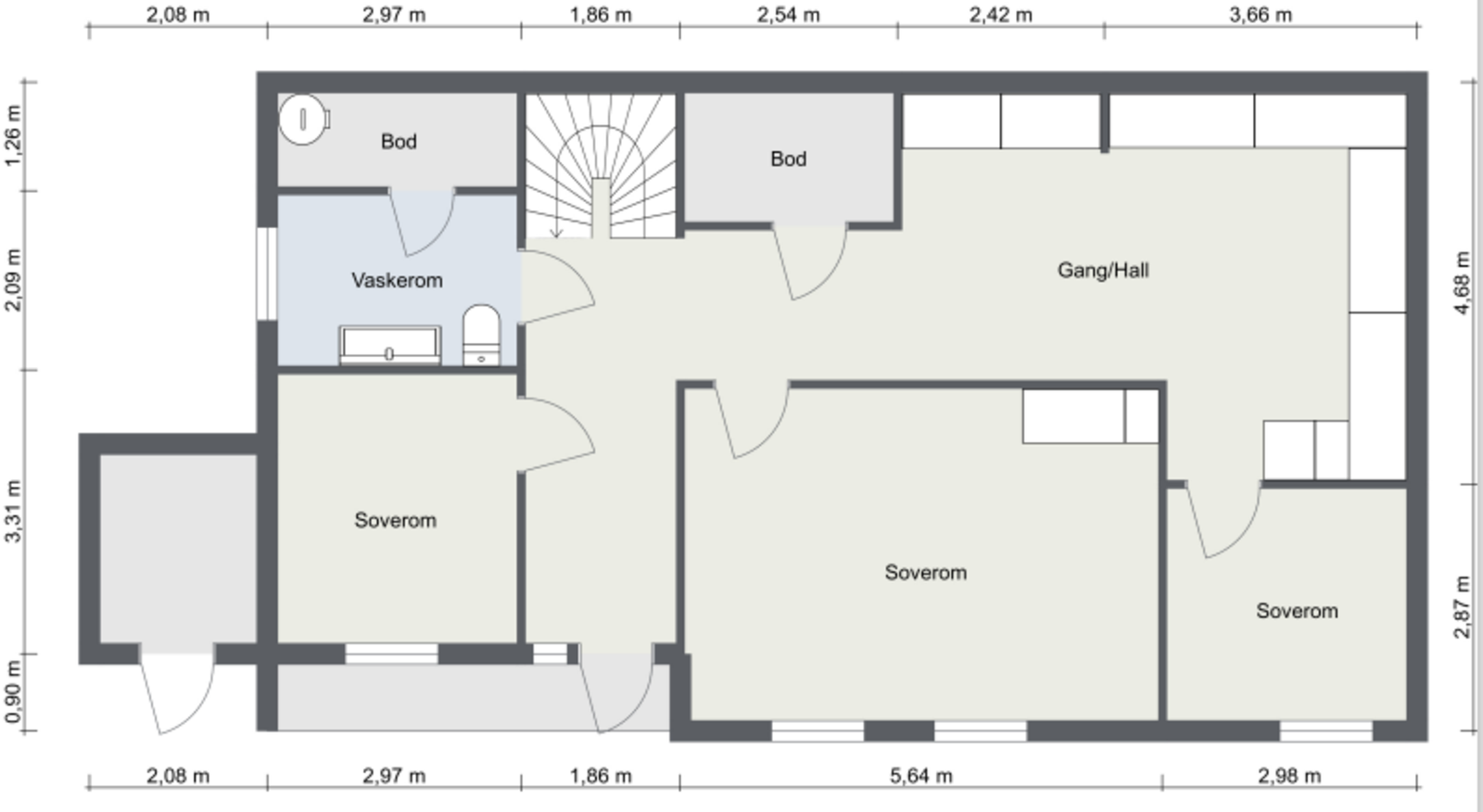 Plantegning 1. etasje. Galleribilde