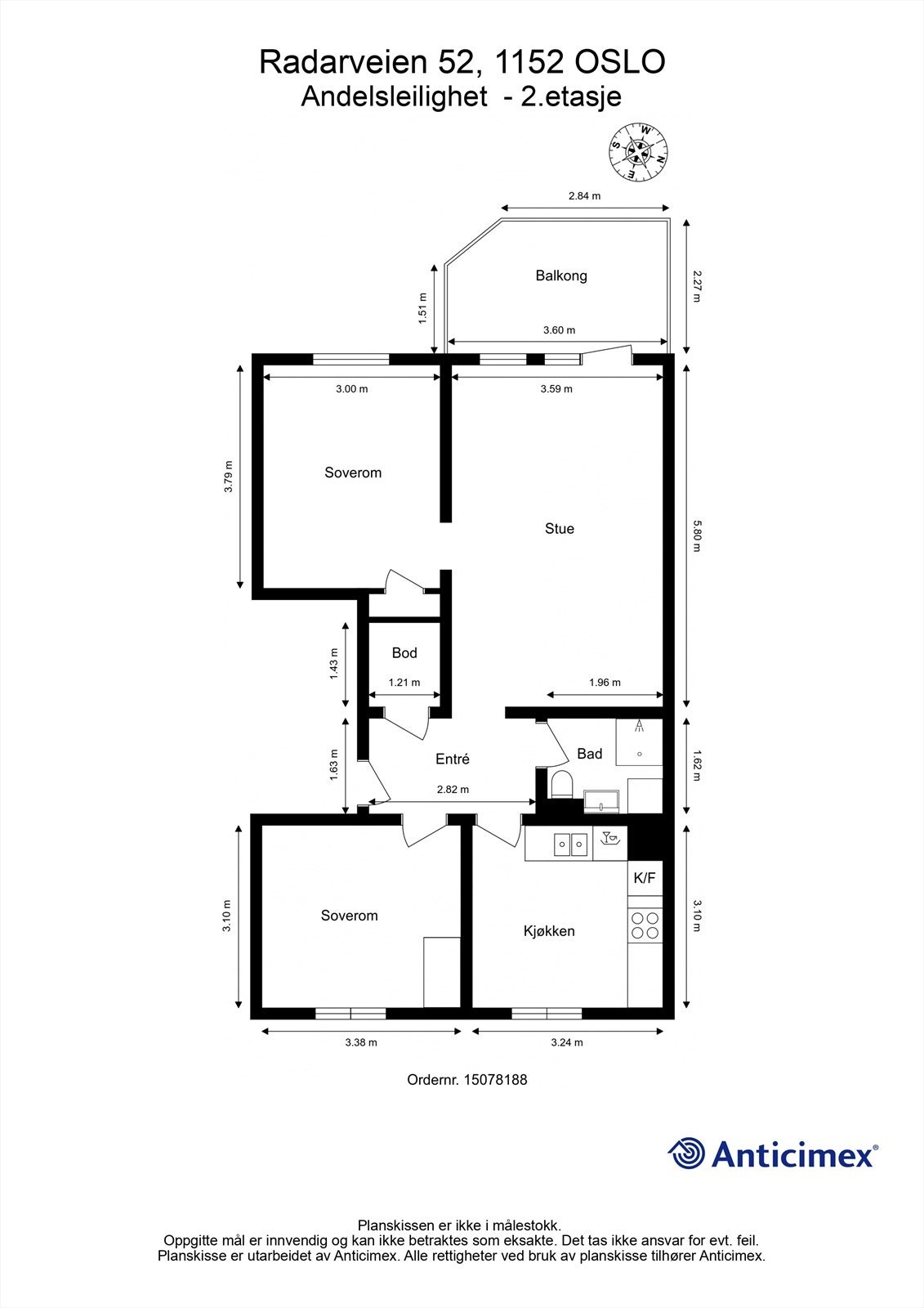 Plantegning Radarveien 52 - 2.etasje Galleribilde