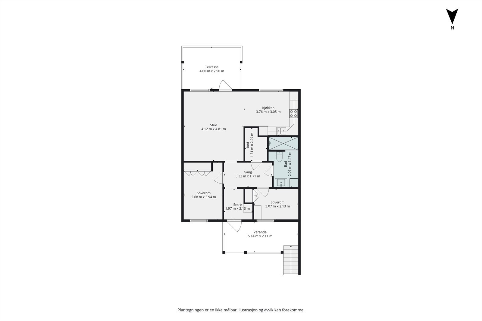 Plantegning. Tegningen er ikke målbar. Avvik kan forekomme. Galleribilde