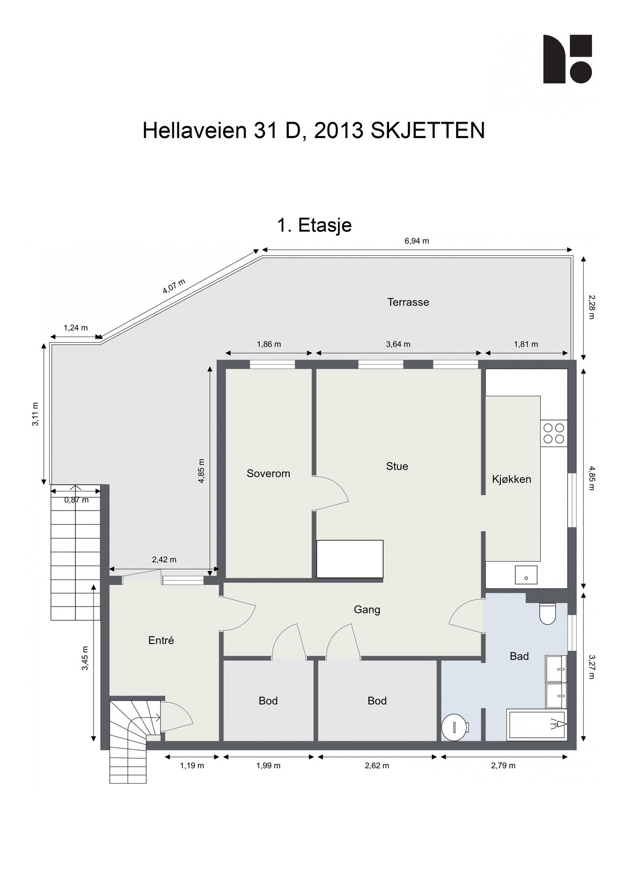 Plantegning 1. Etasje. Galleribilde