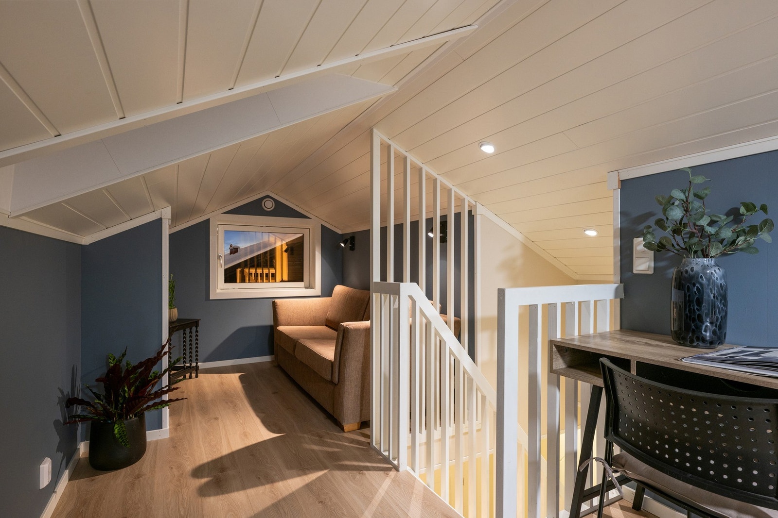 På grunn av takhøyden er ikke rommene her oppe godkjent for varig opphold. Galleribilde