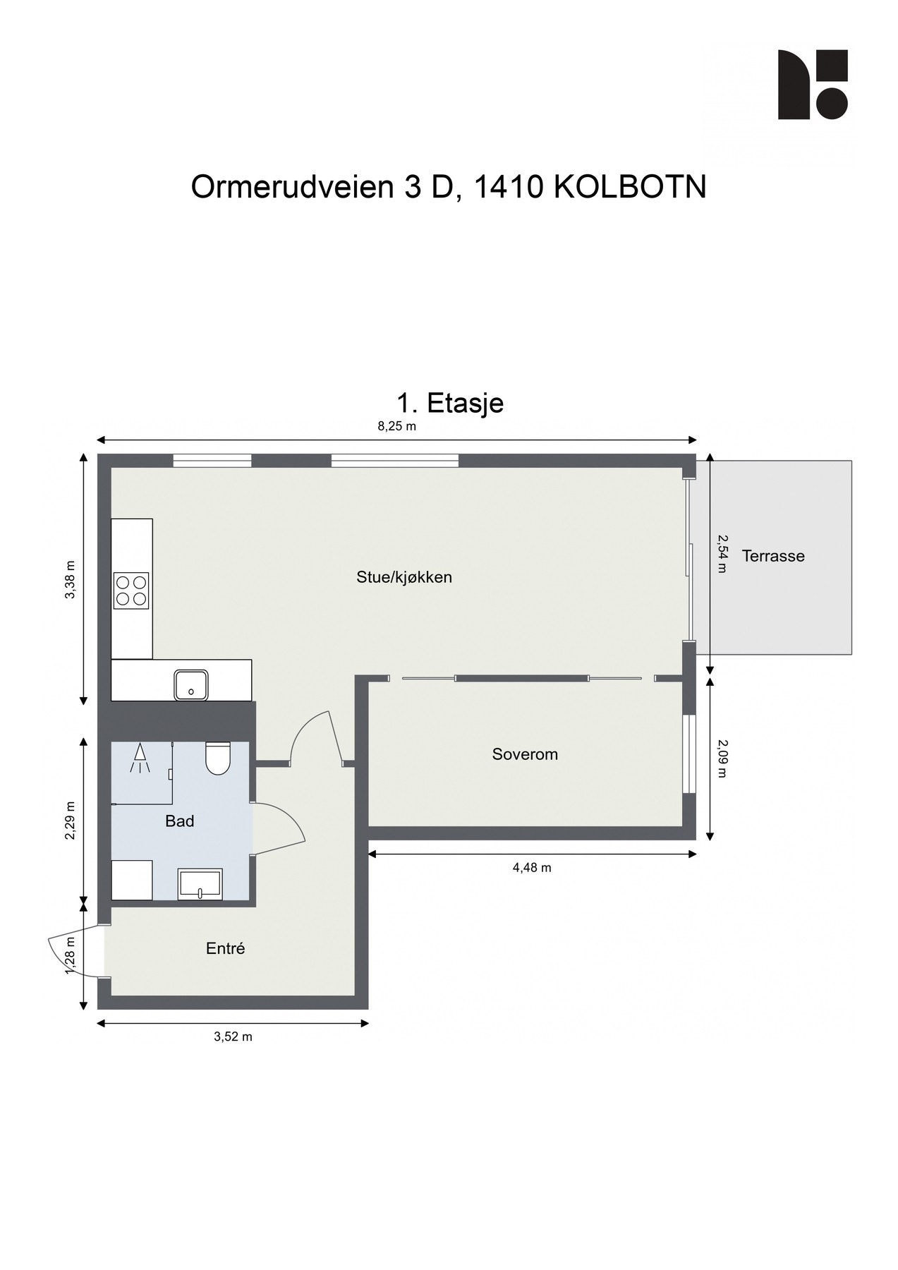 Plantegning - Ormerudveien 3D Galleribilde