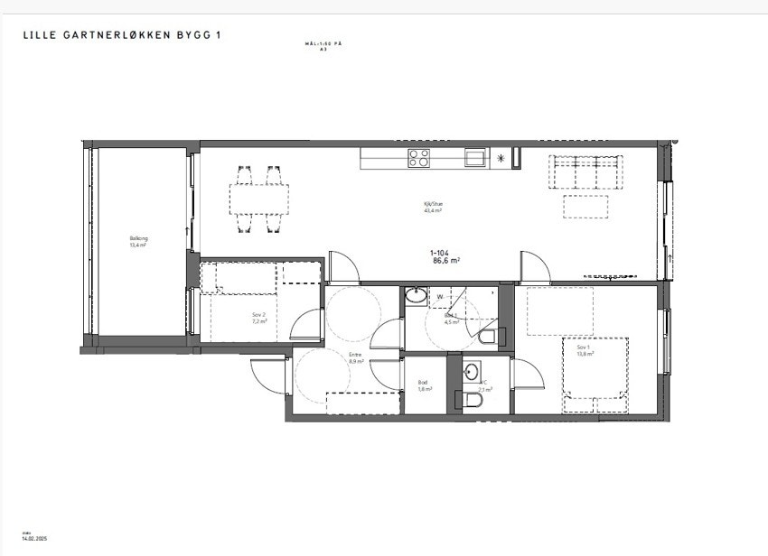 - Boligens planløsning og utformin B1-104 - Galleribilde