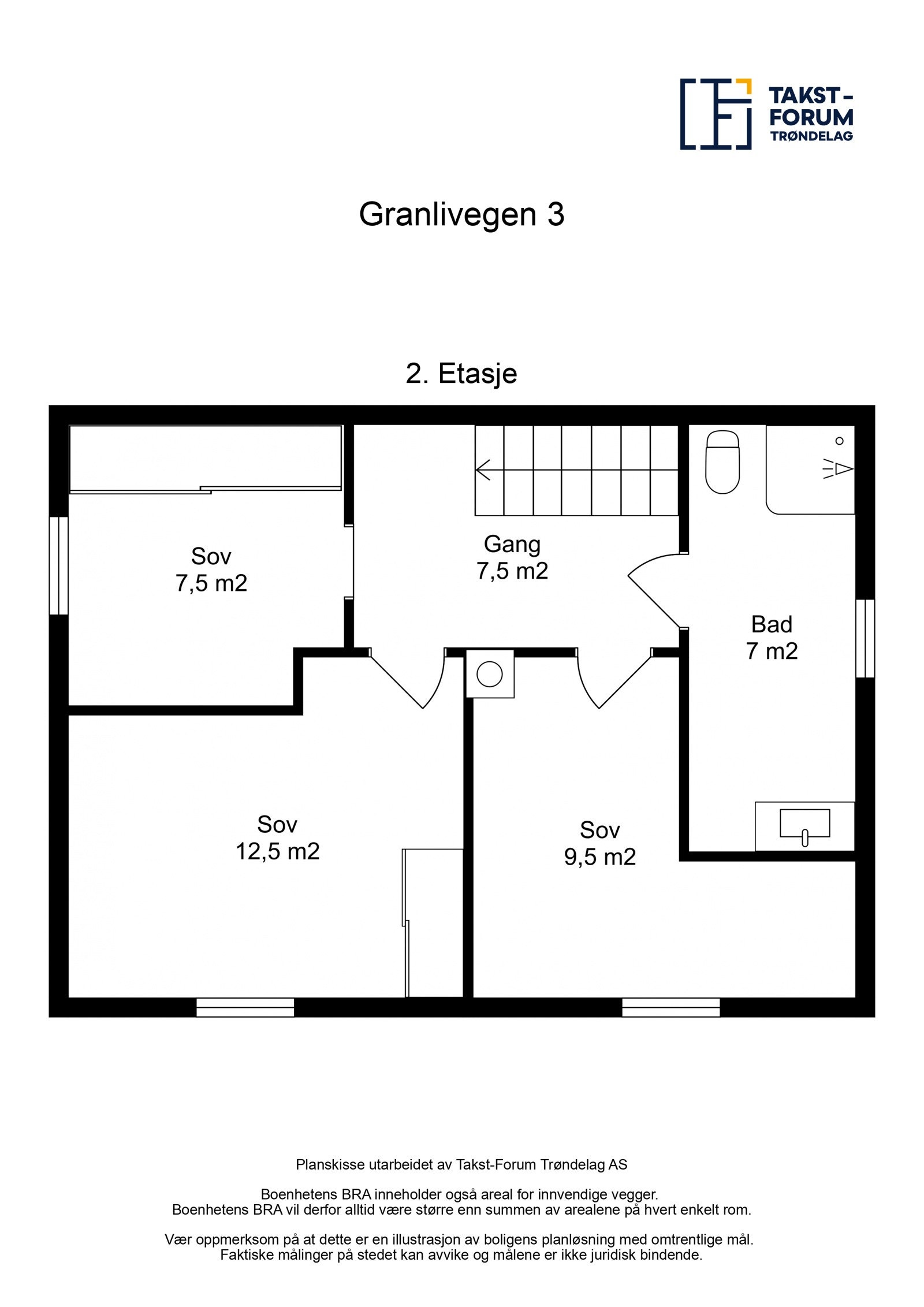 Planskisse 2 etg Galleribilde
