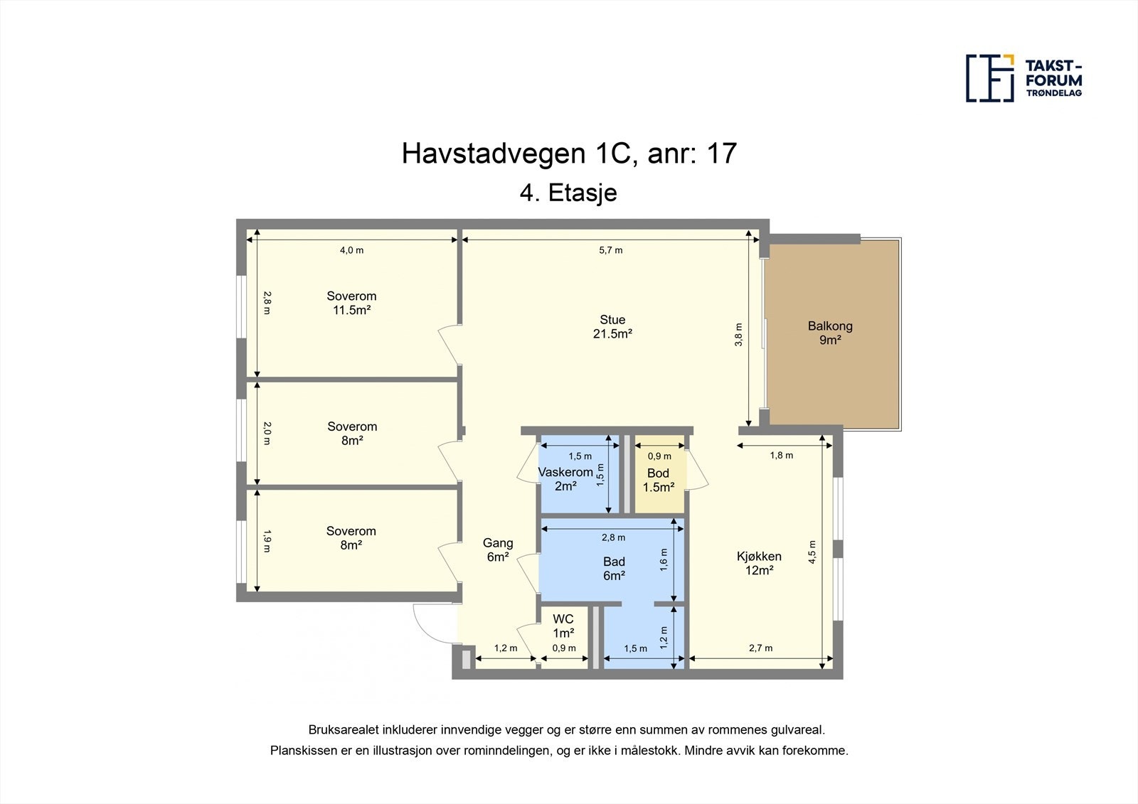 Planskisse 4. etasje Galleribilde