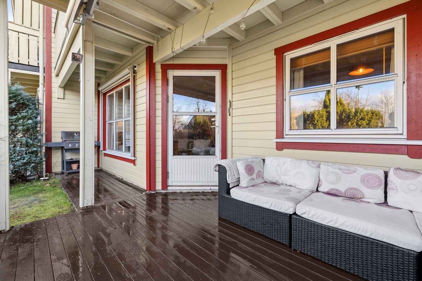 Den overbygde markterrassen er på 14kvm. Galleribilde