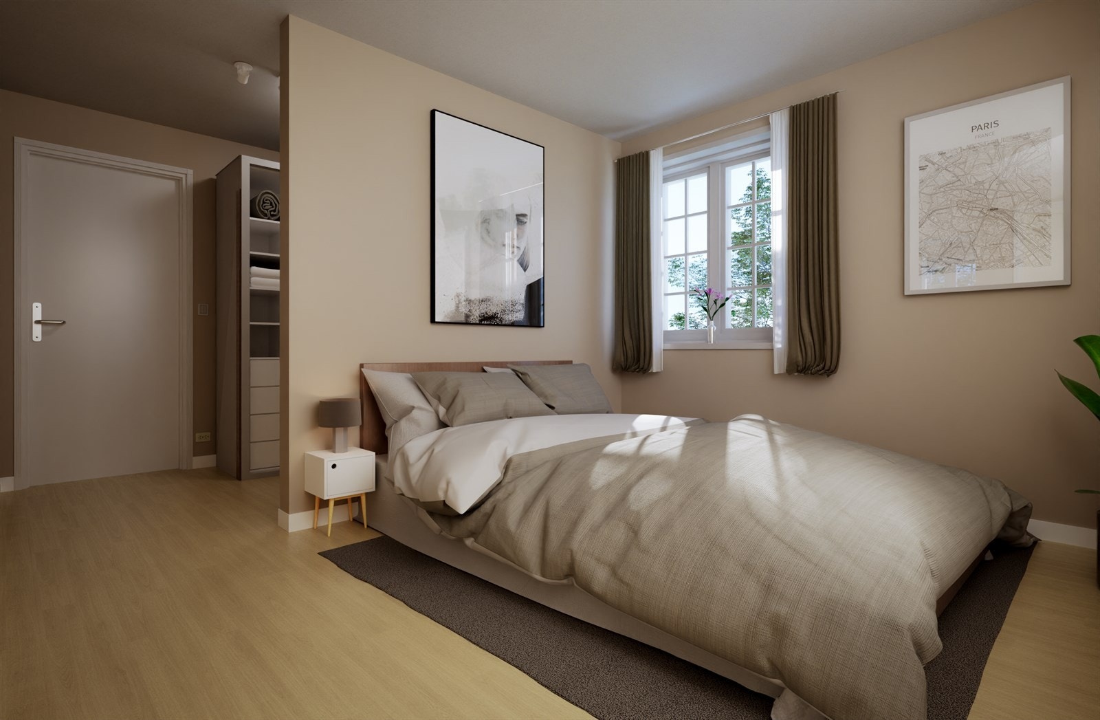 I andre etasje finner man boligens fire soverom, inkludert hovedsoverommet som har en-suite løsning med eget bad. Galleribilde