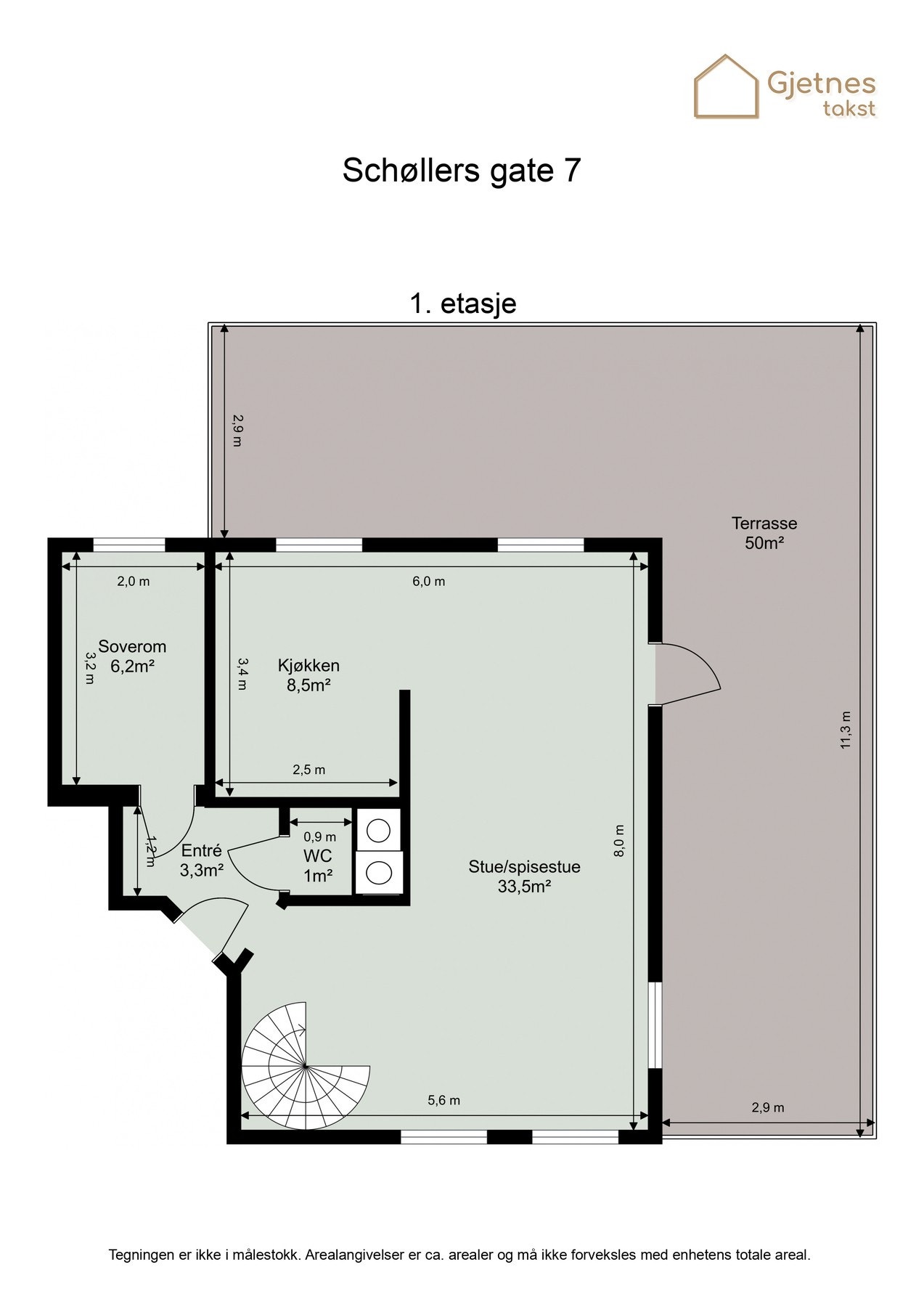 Plantegning 1. etasje Galleribilde