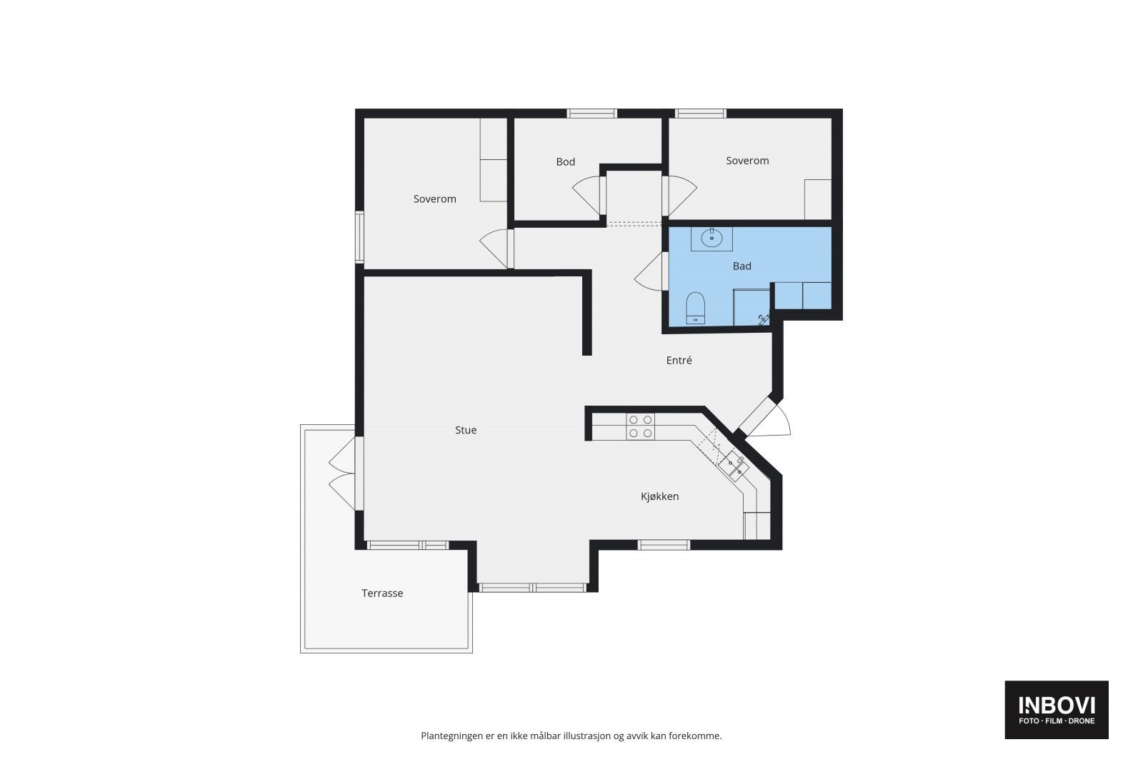 Plantegning for leiligheten i 2. etasje. Galleribilde