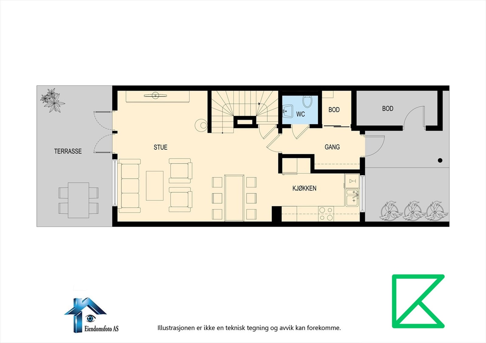 Plantegning 1.etg Galleribilde