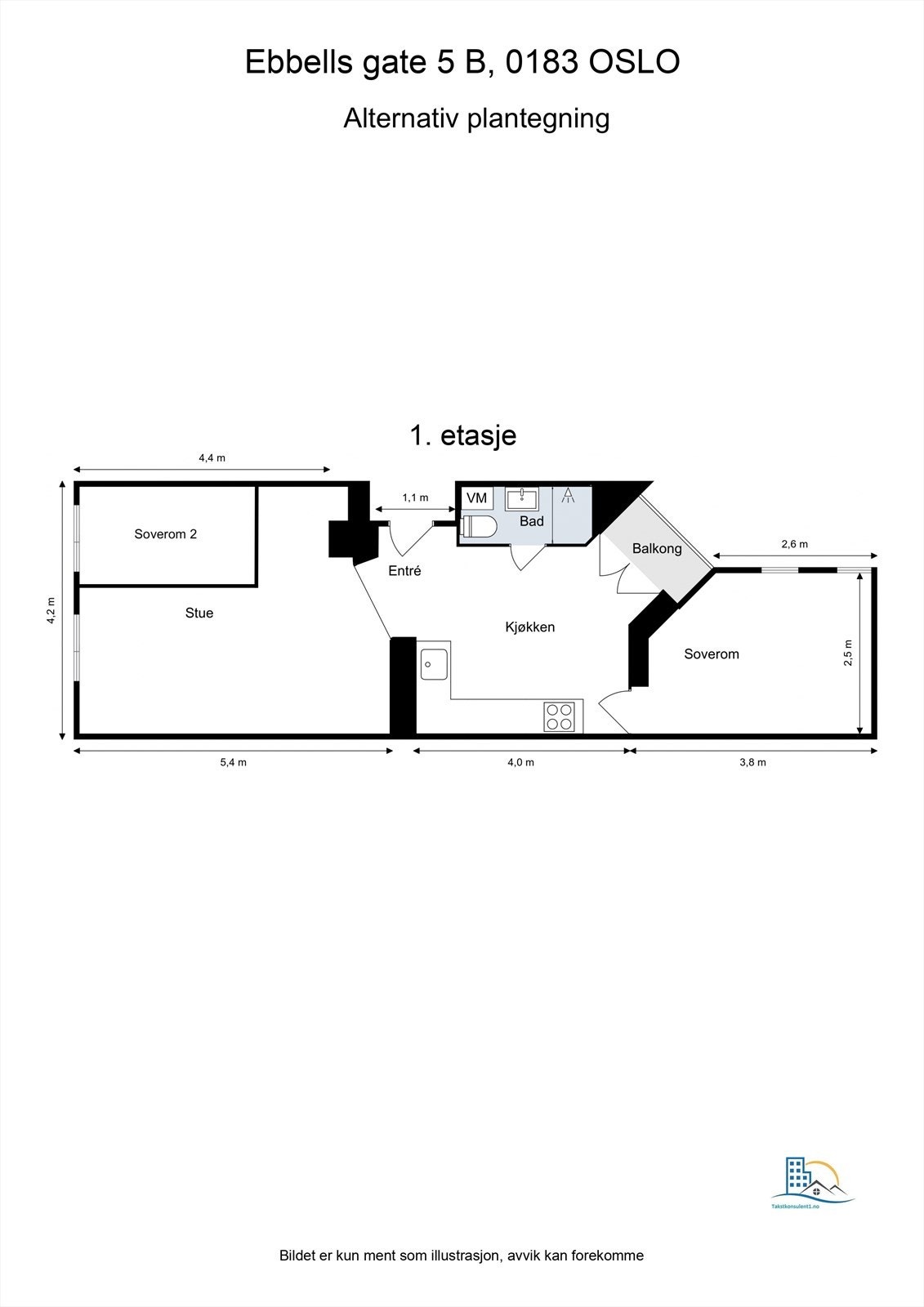 Alternativ plantegning. Kun ment som en illustrasjon. Galleribilde