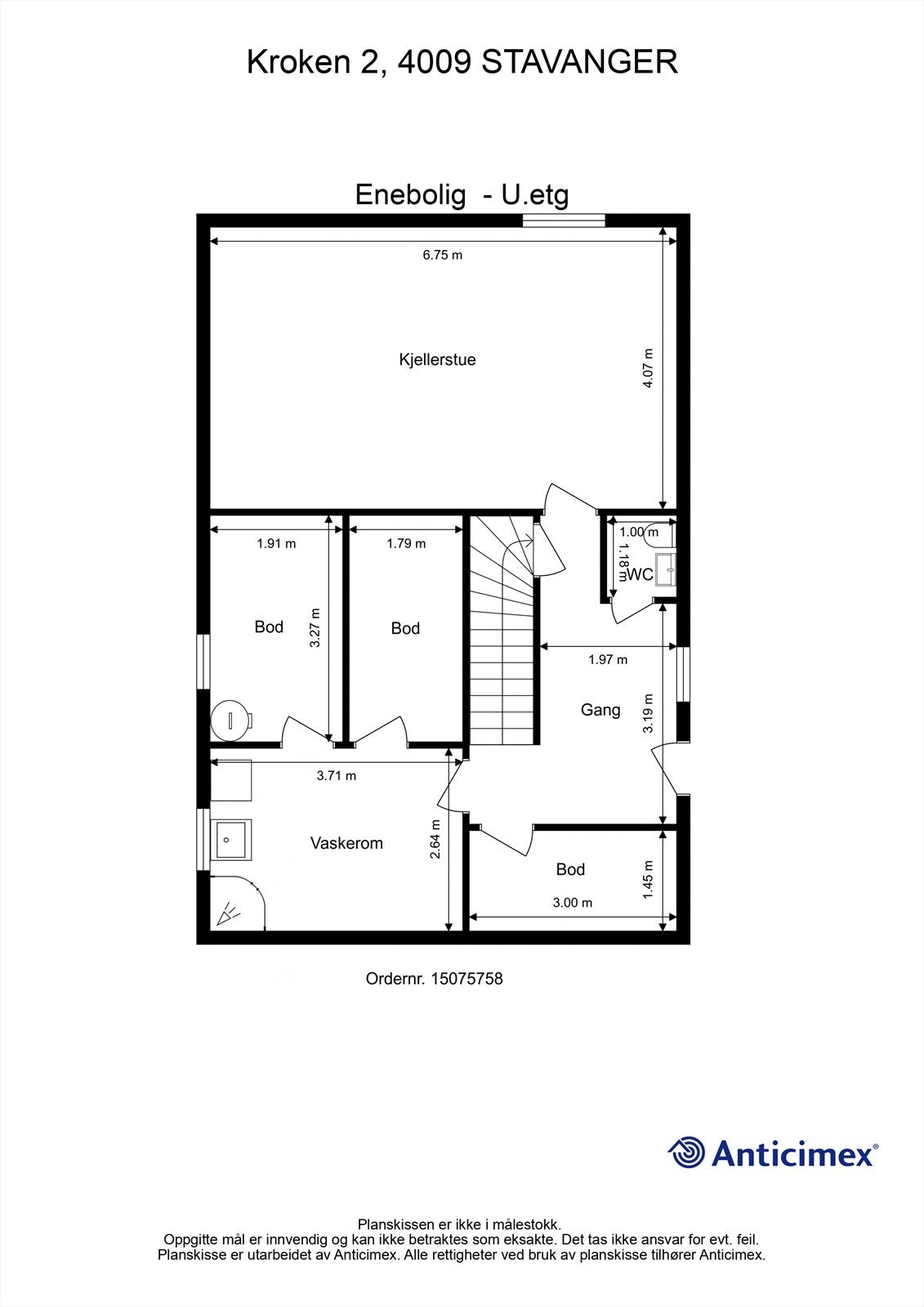 Plantegning underetasje. Galleribilde