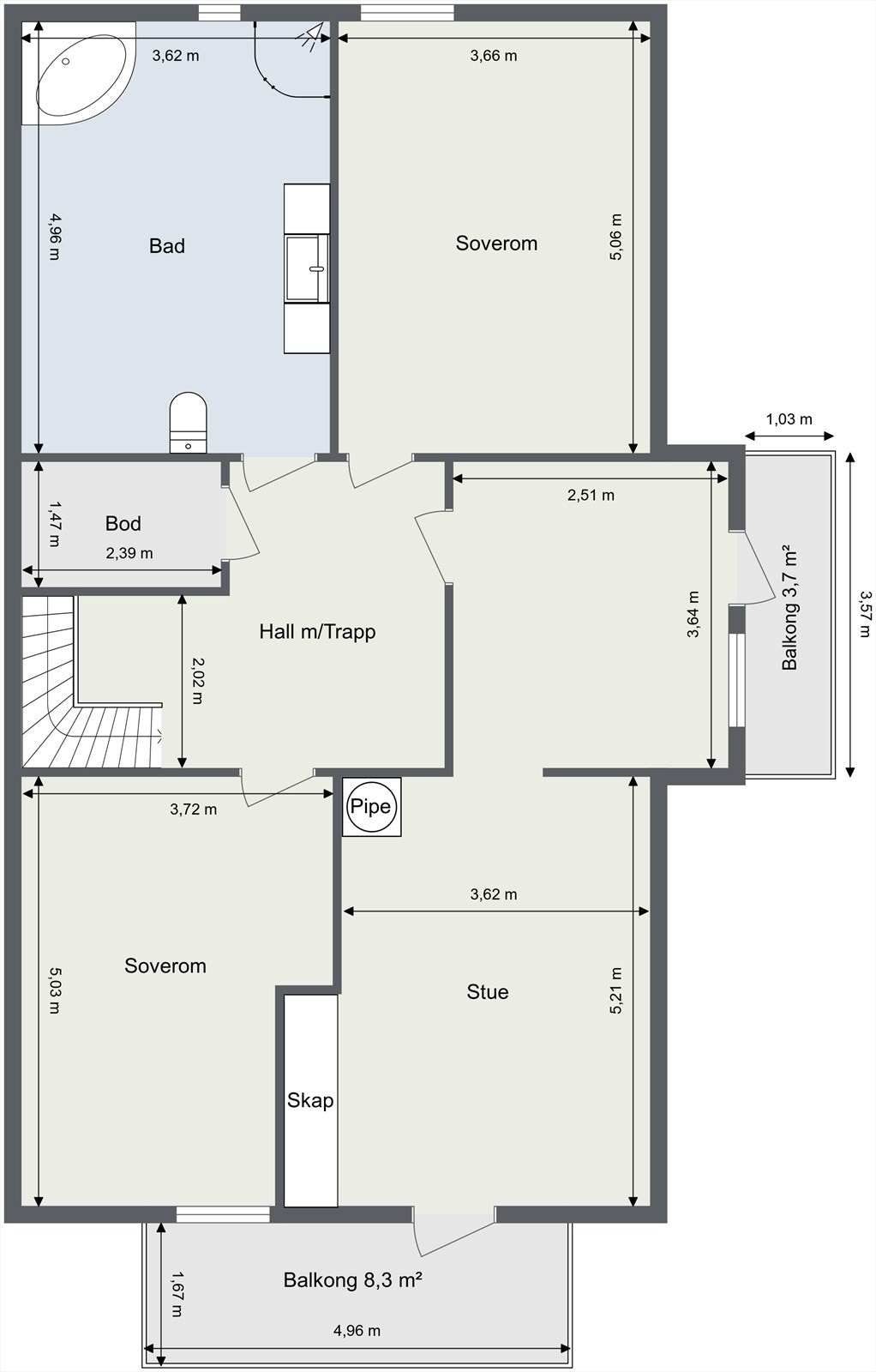 Plantegning loft. Galleribilde