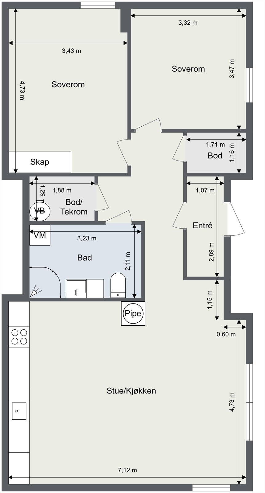 Plantegning kjeller. Galleribilde