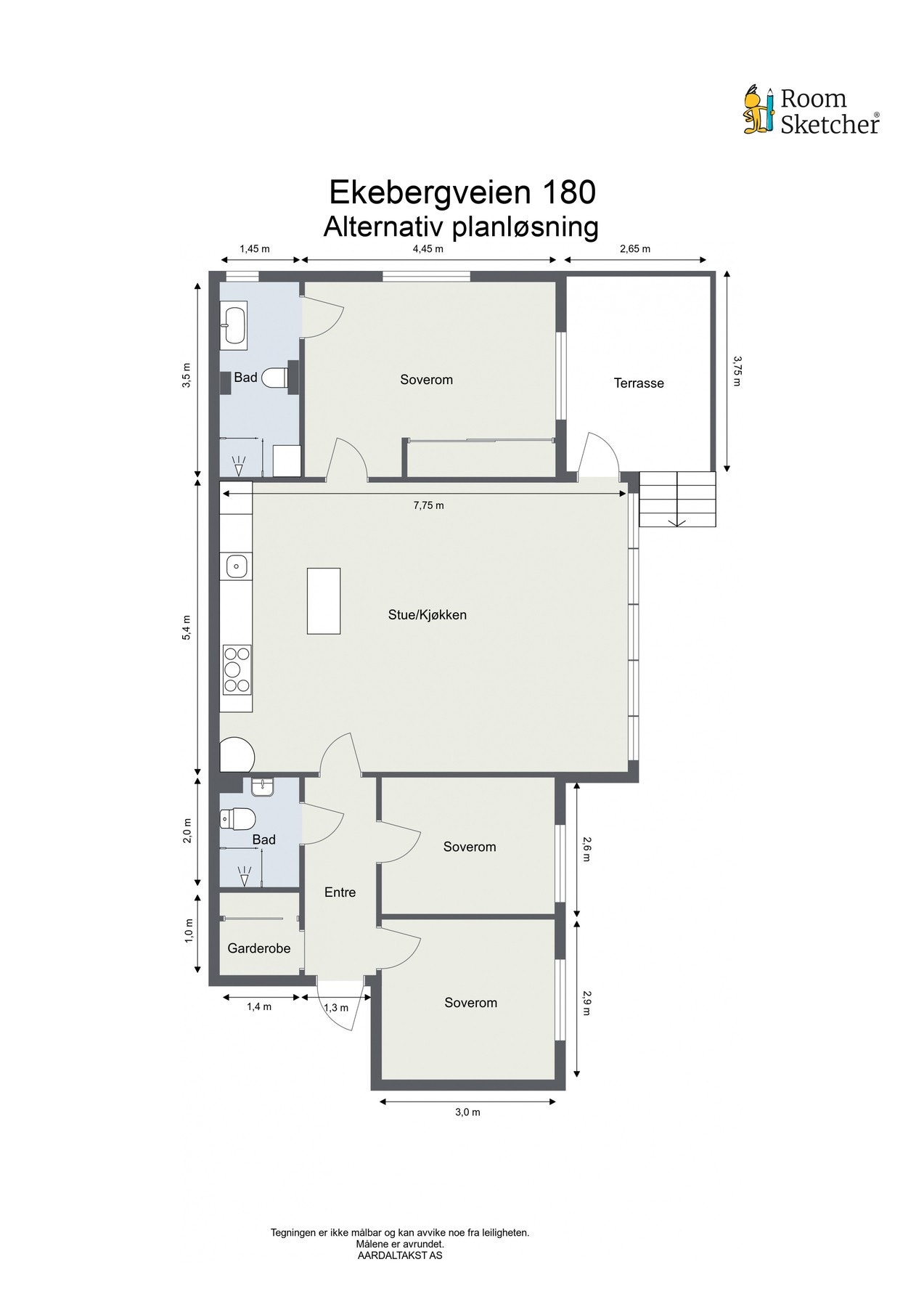 Alternativ planløsning. Galleribilde