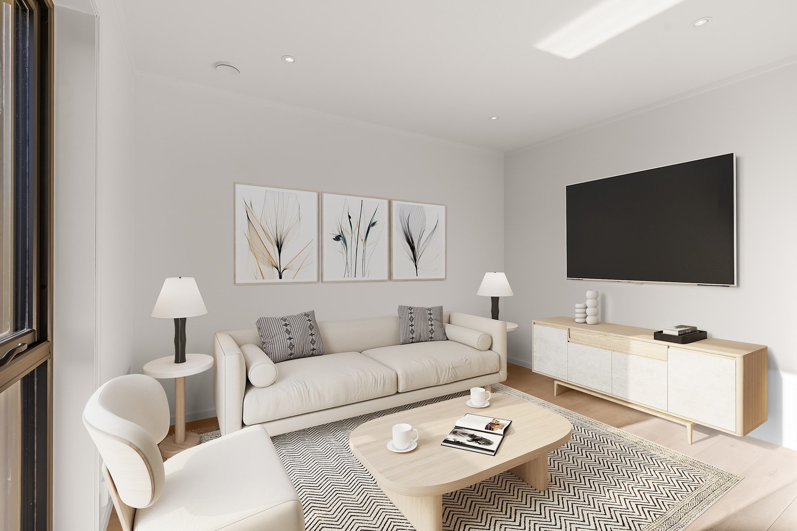 Hovedetasje er praktisk innredet med en fint skjermet tv-stue med direkte adkomst til spisestue Galleribilde