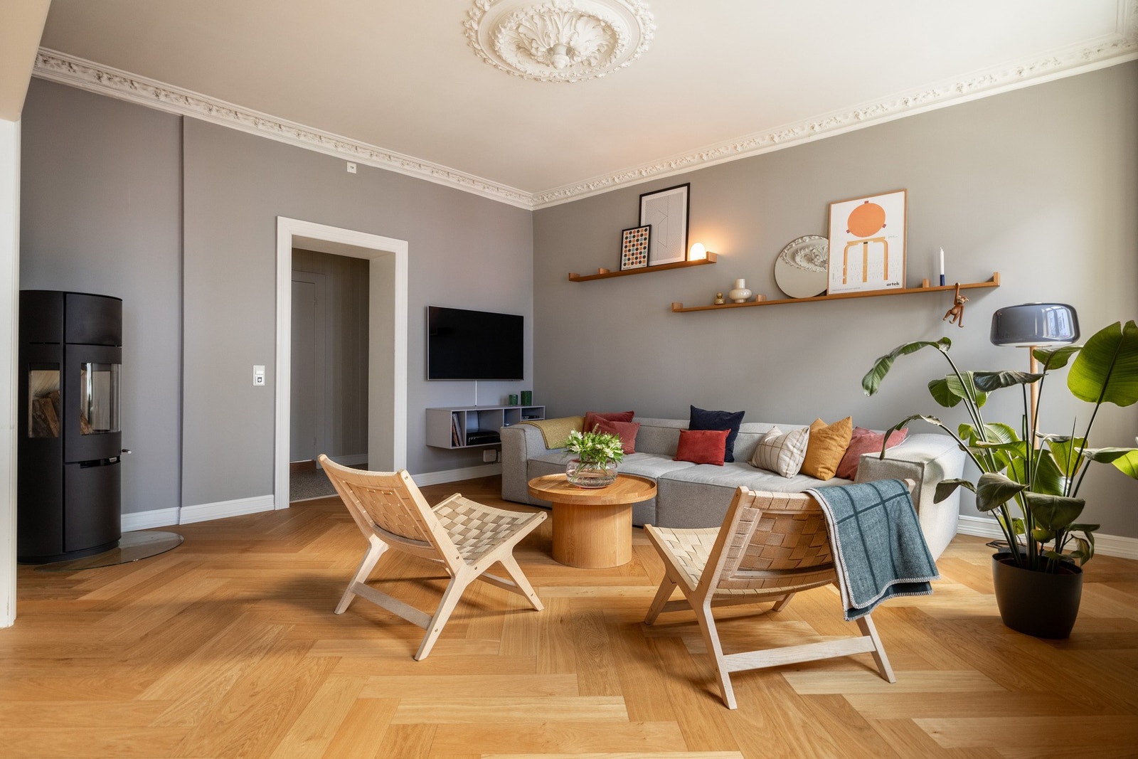 Stue, spisestue og kjøkken har varmefolie i gulvet. Galleribilde