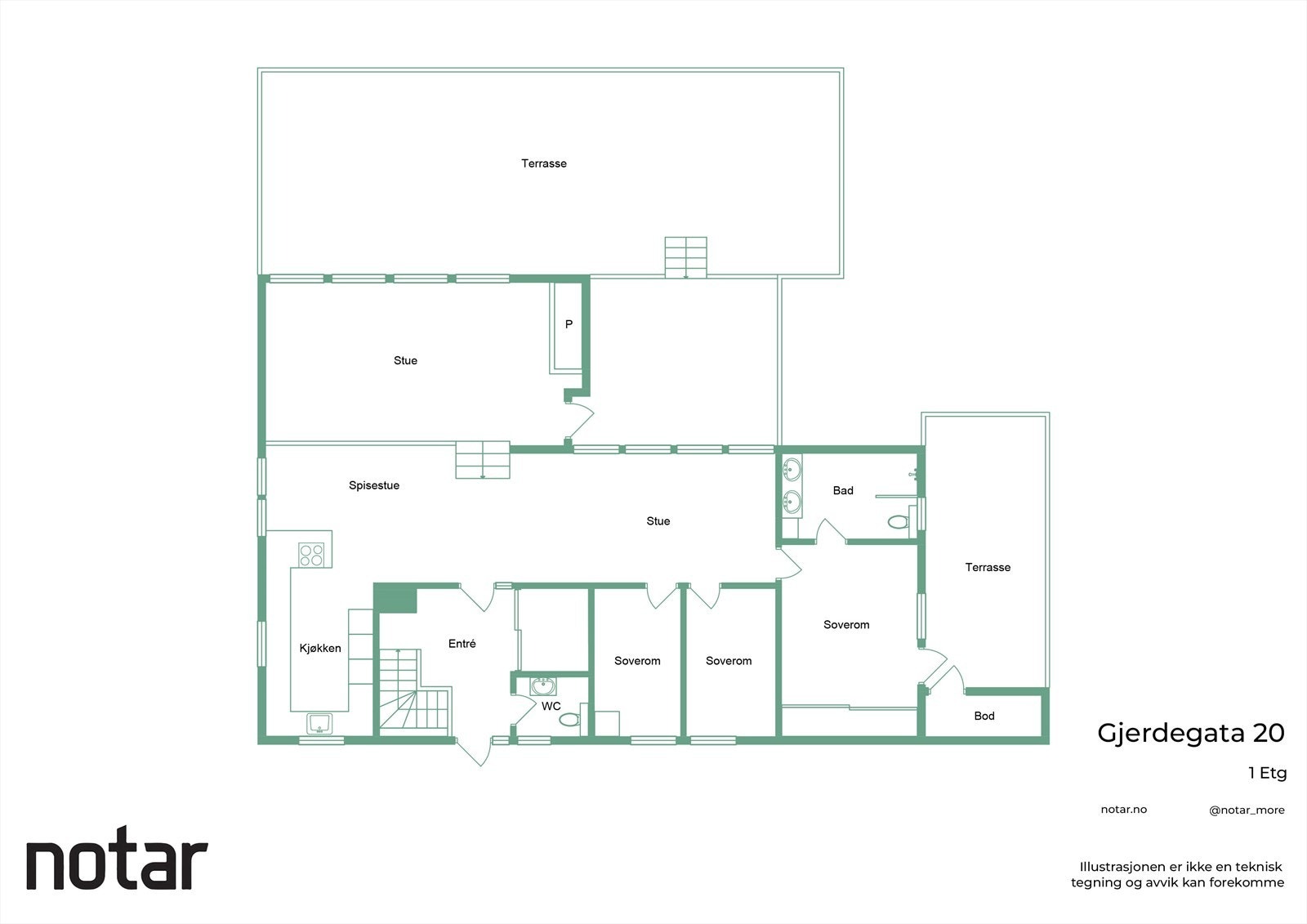 Planskisse hovedetasje Galleribilde