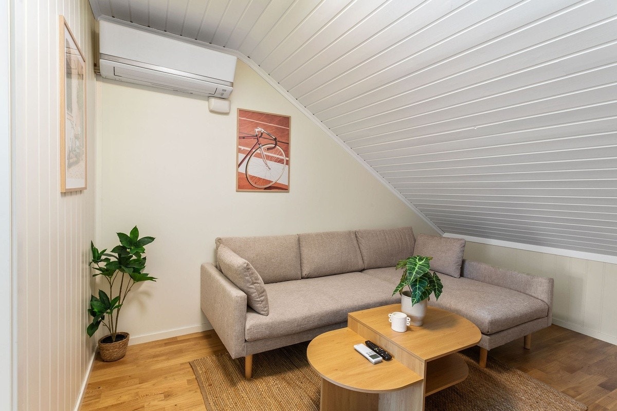 Stue med 65 TV Galleribilde