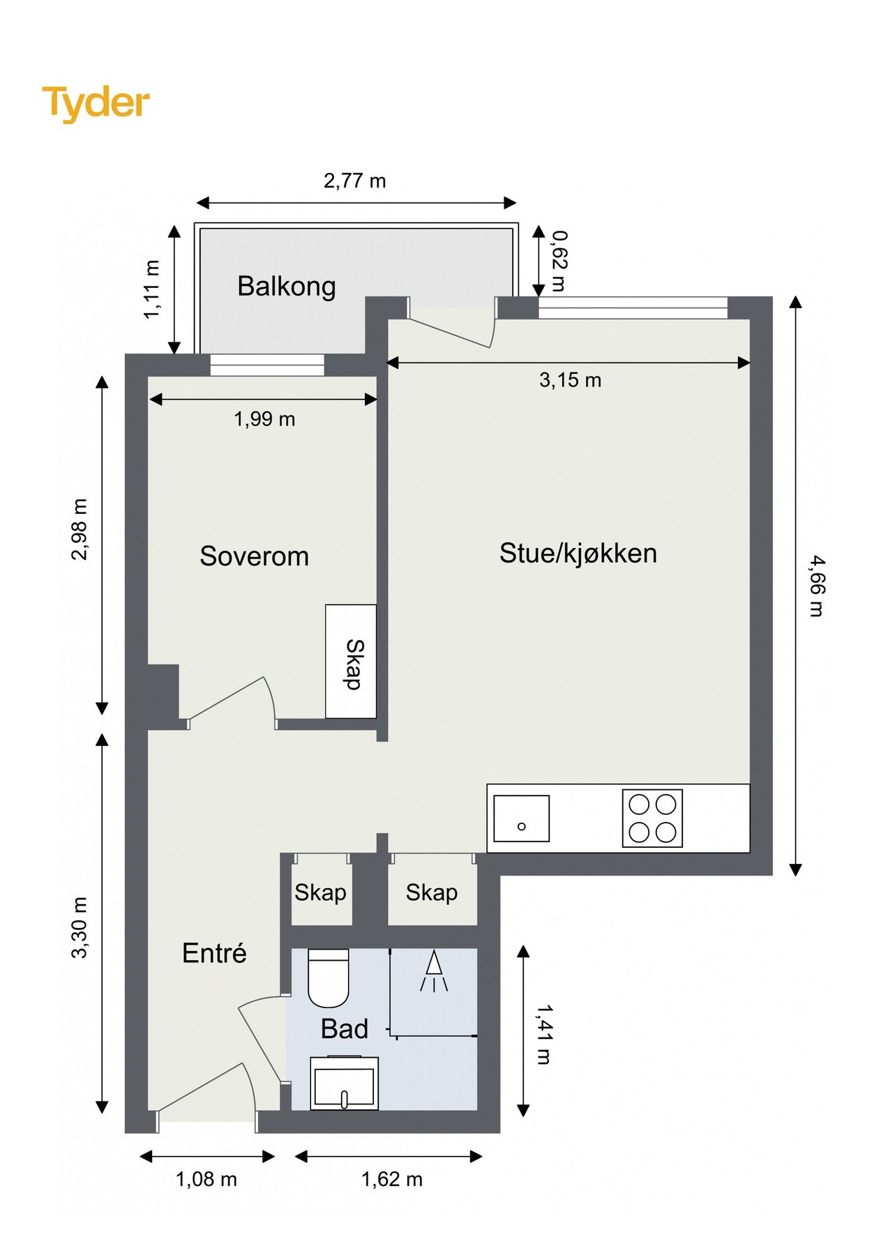 Oppmålt plantegning. Galleribilde