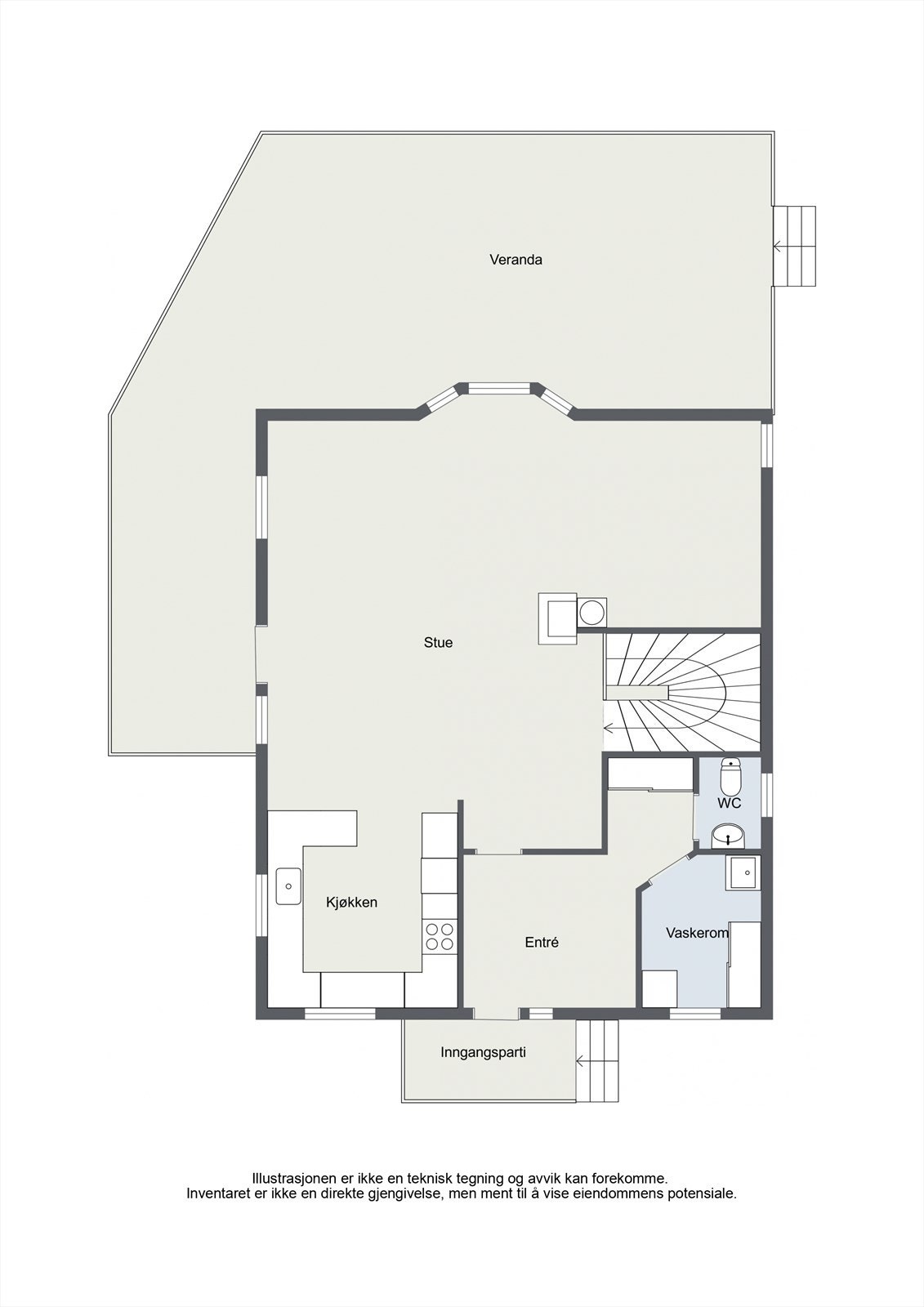 Plantegning 1. etasje. Galleribilde