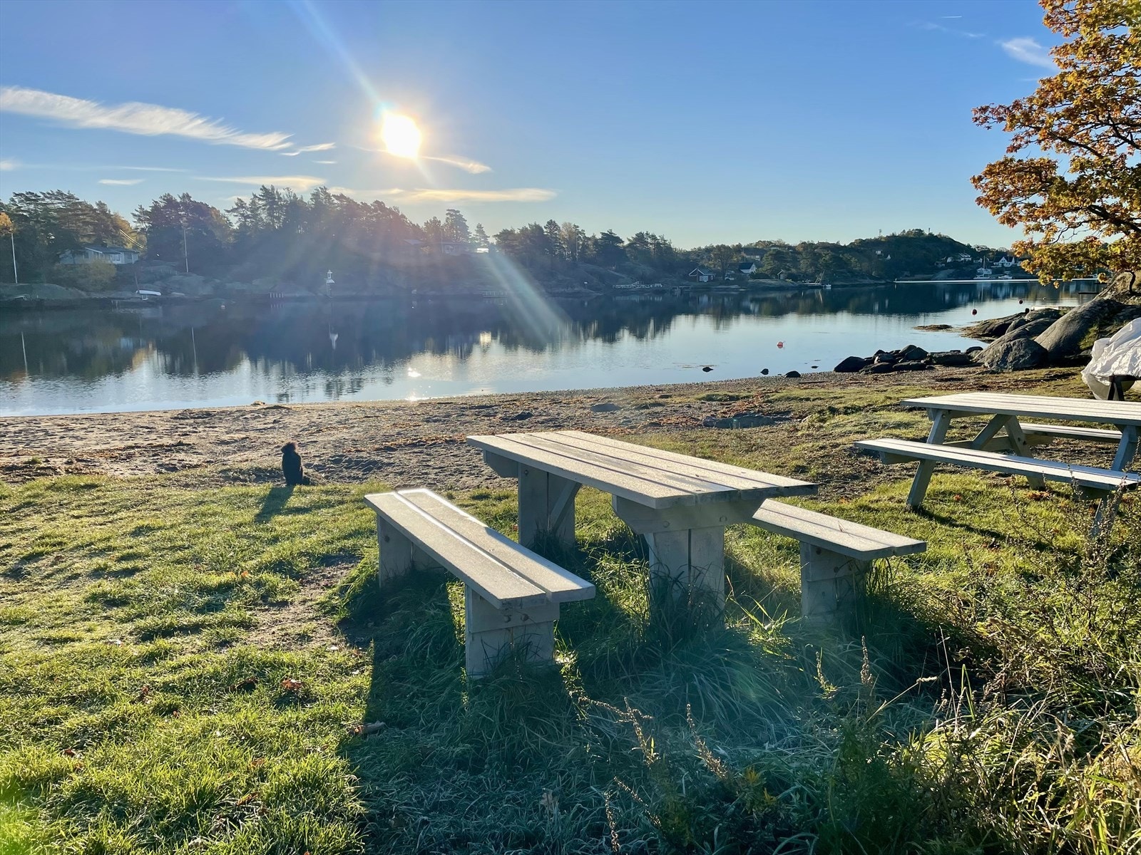Området byr også på sitteplasser om familien vil legge søndagslunsjen her Galleribilde