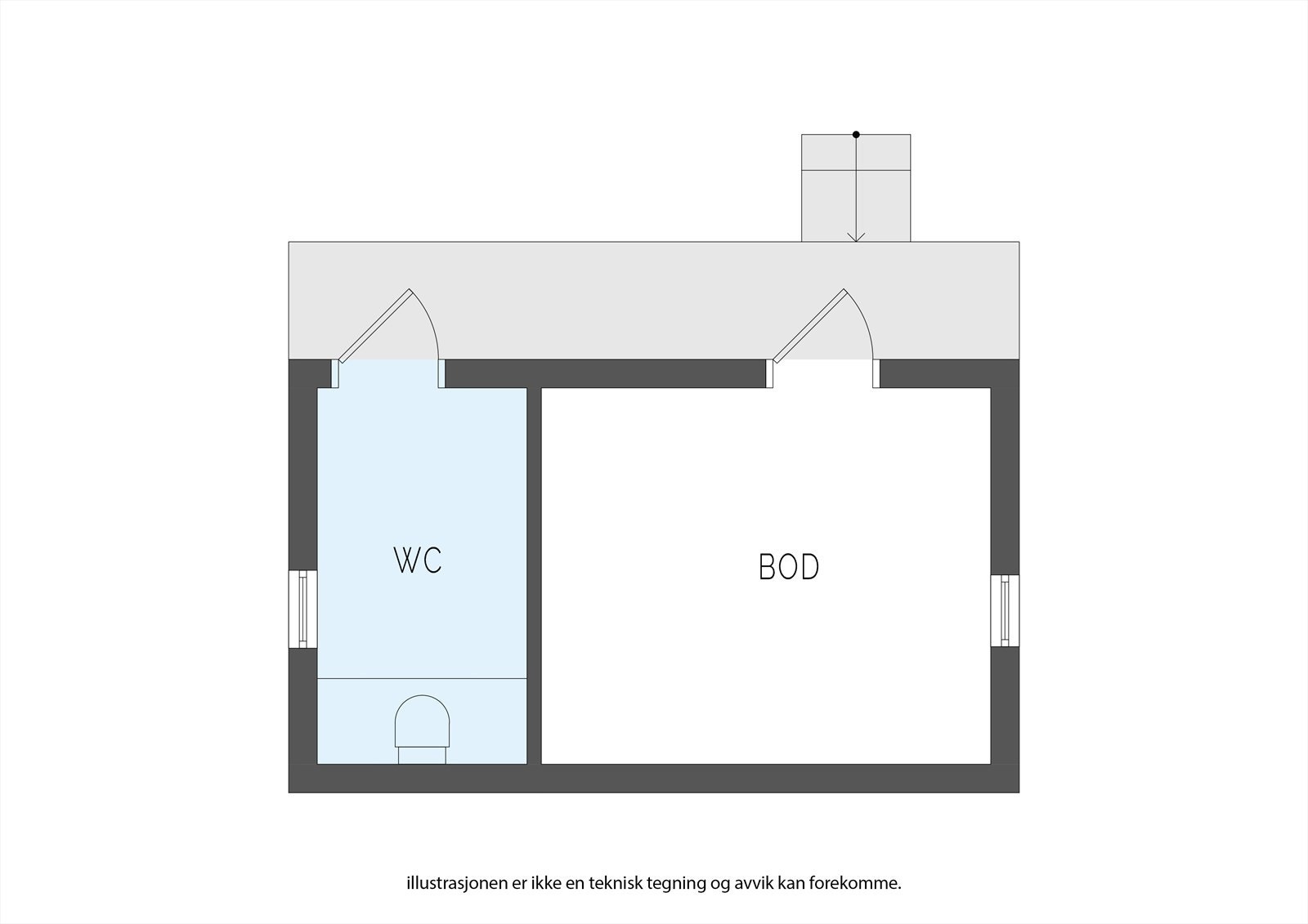 Plantegning uthus. Galleribilde