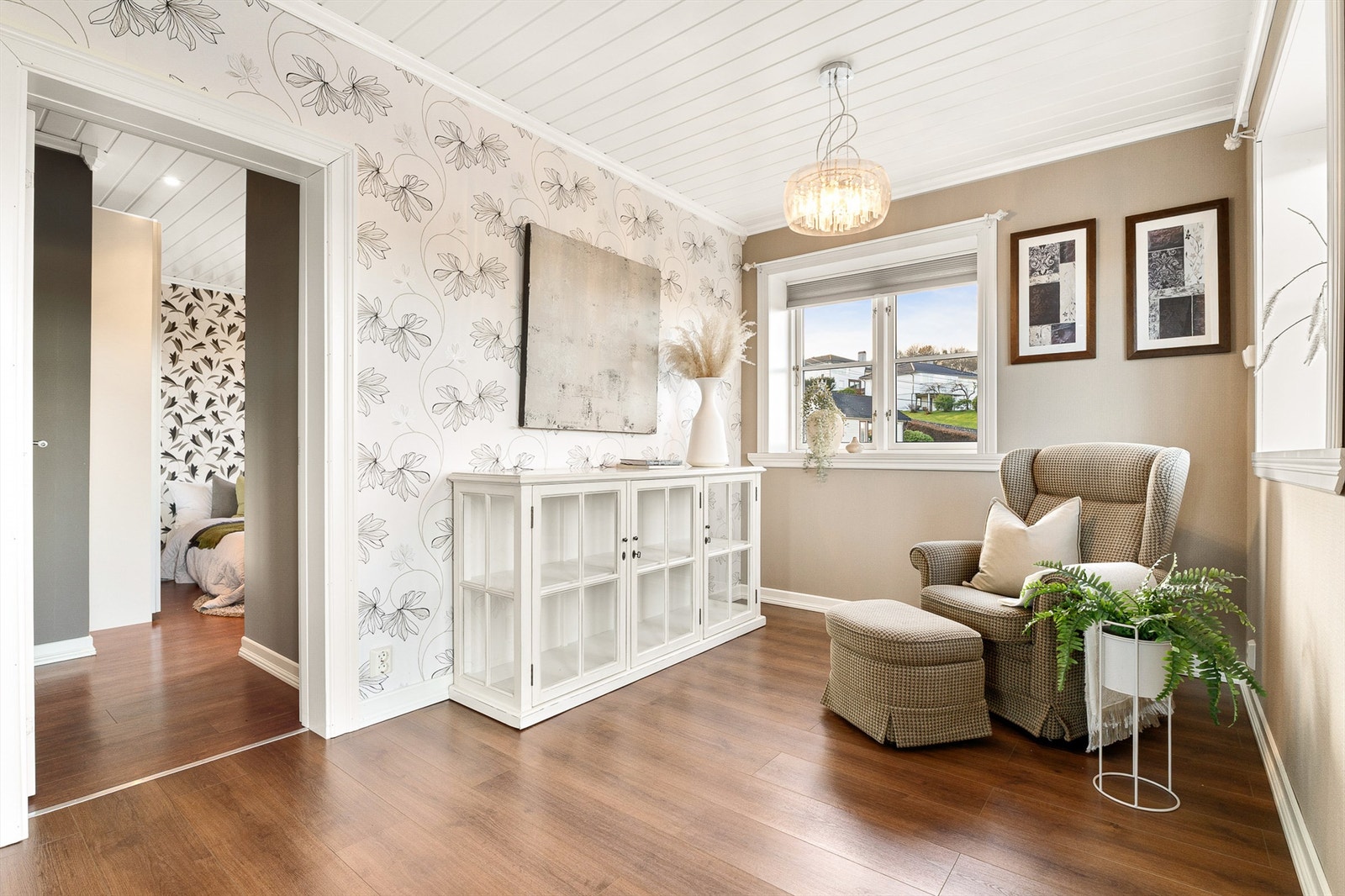 Hovedsoverommet ligger i tilknytning til stuen i 2. etg. Galleribilde