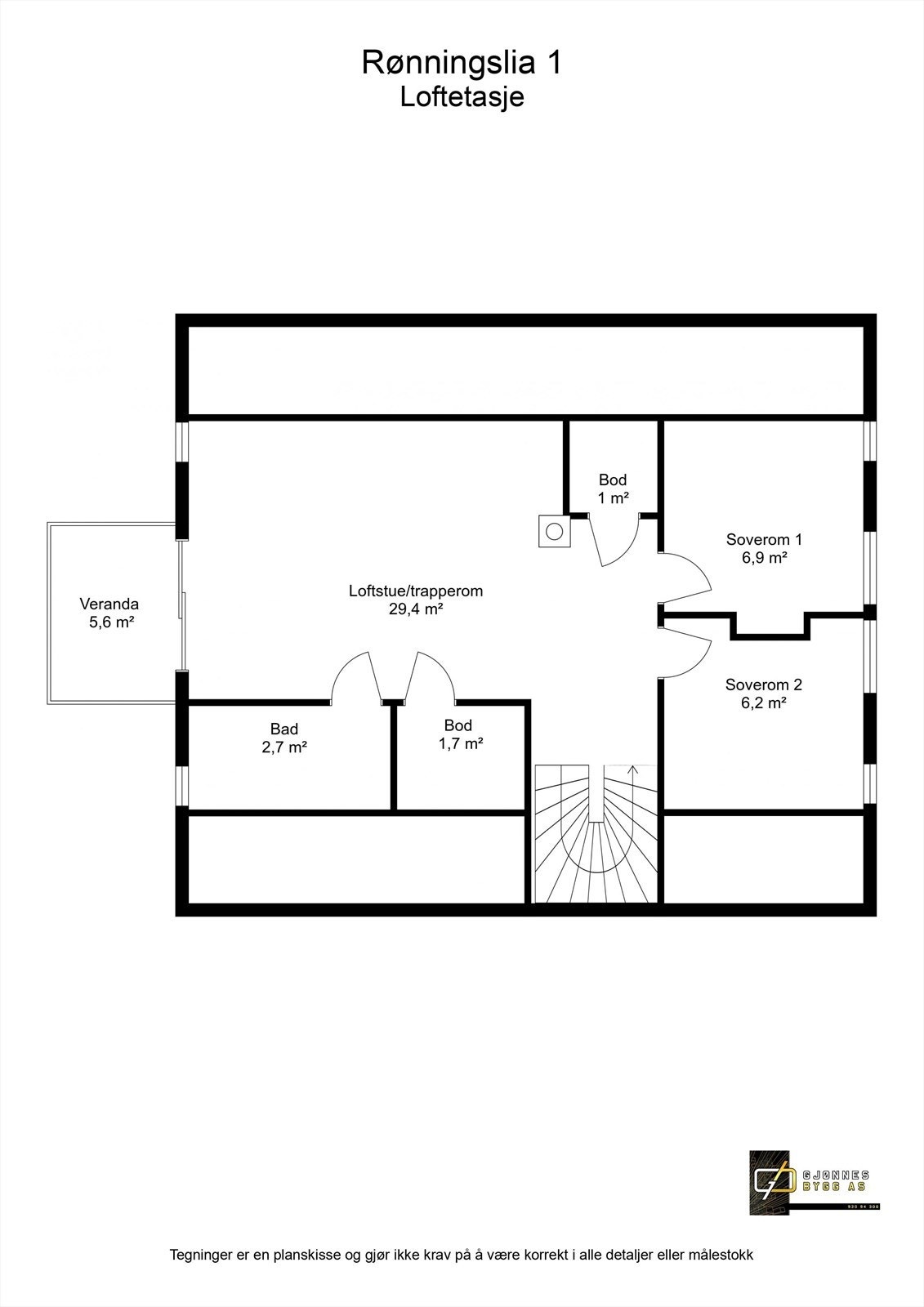 Plantegning loftsetasje Galleribilde