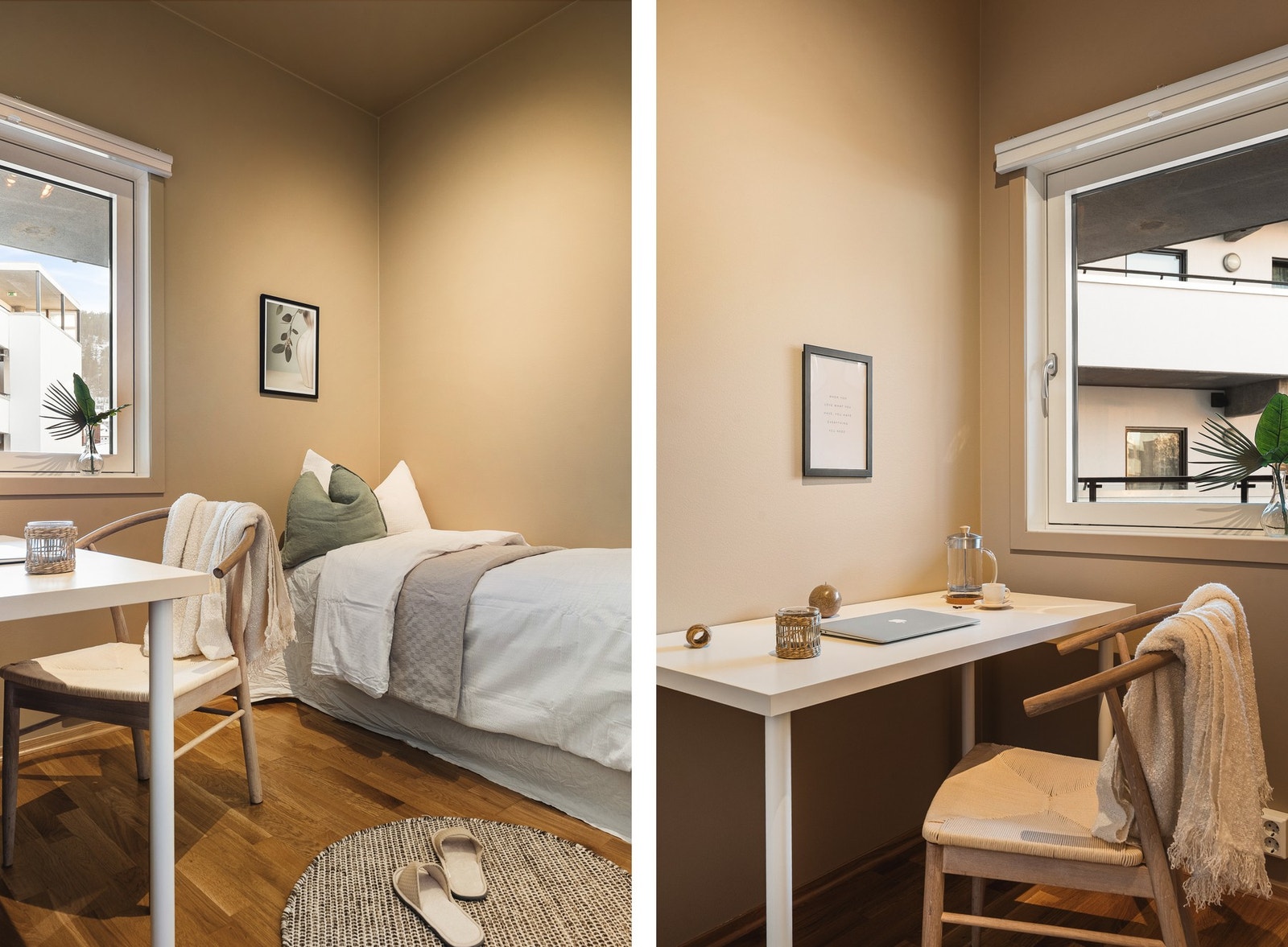 Et lyst og innbydende soverom som egner seg godt som barnerom, gjesterom eller hjemmekontor. Galleribilde