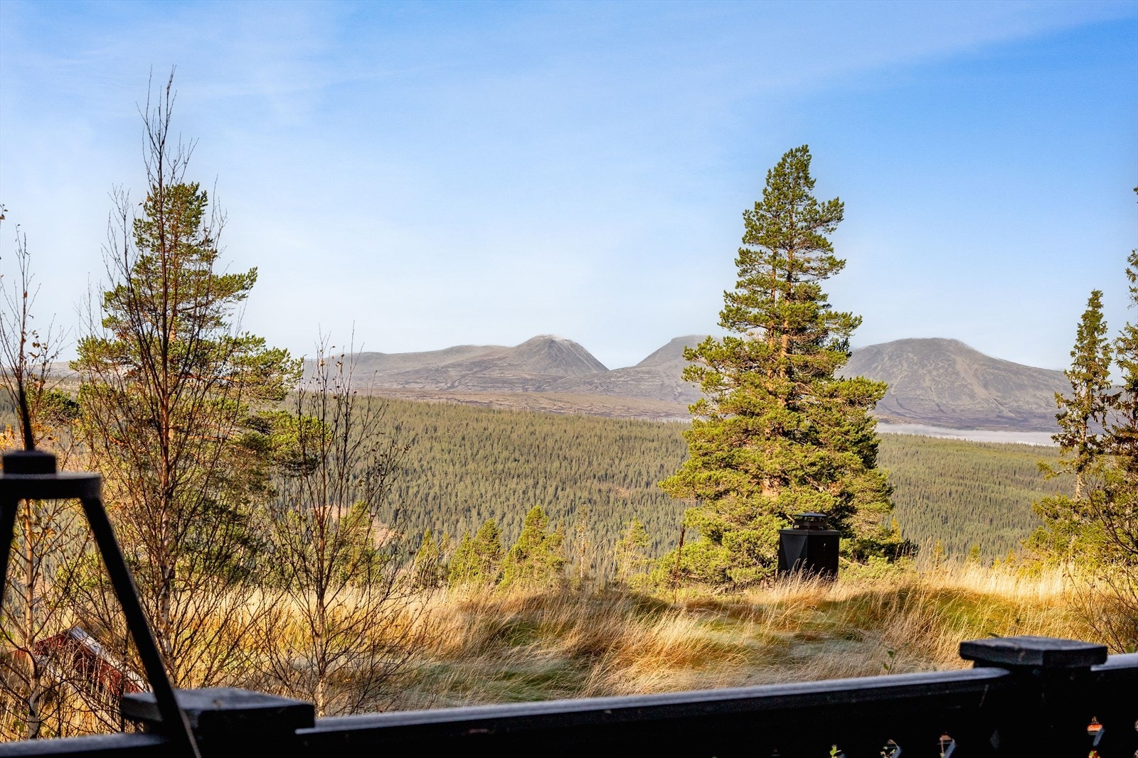 Storslått utsikt mot de mektige Sølenfjellene som nesten kan ta pusten fra en! Galleribilde