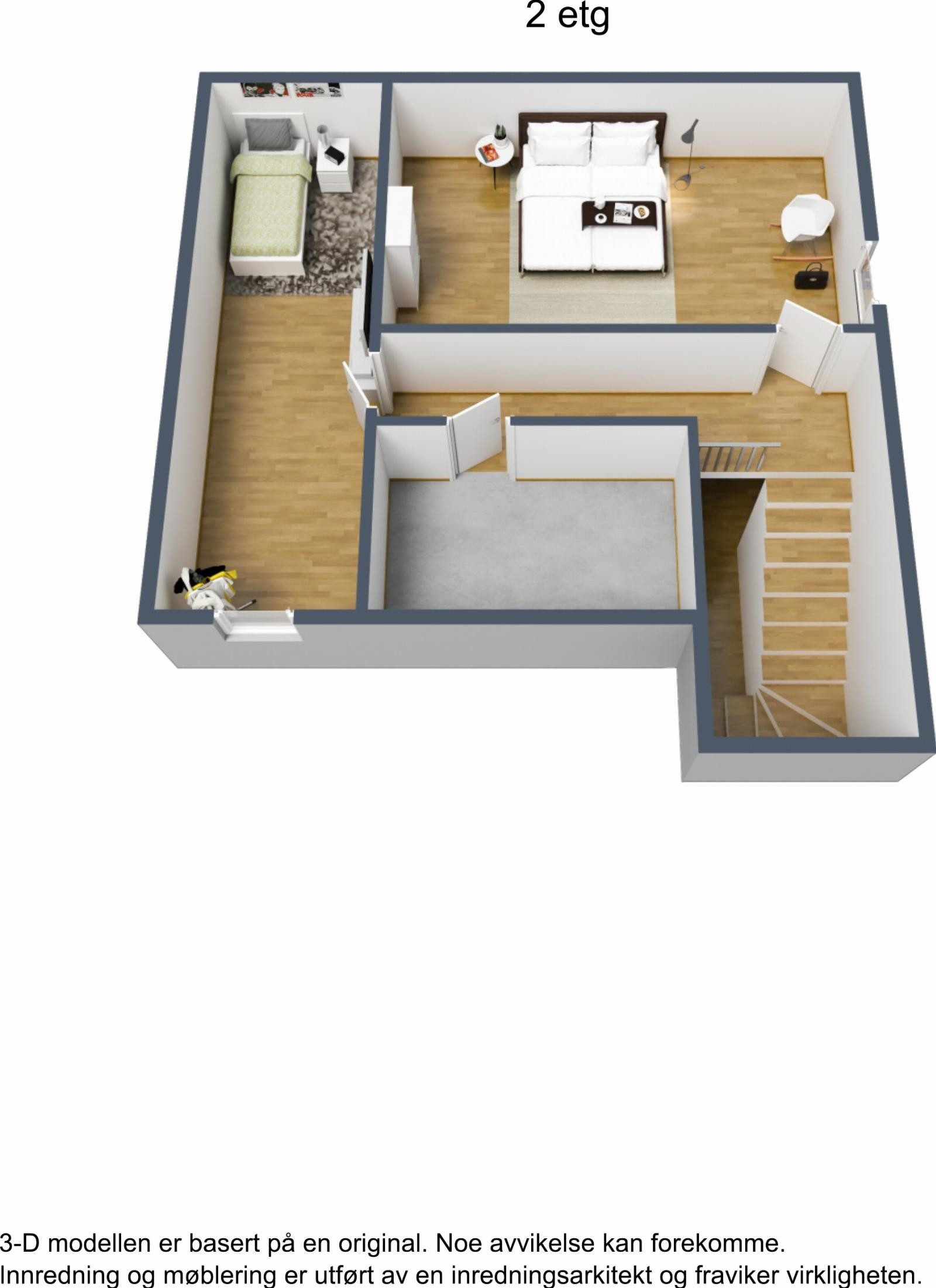 3D-plan 2 etasje Galleribilde